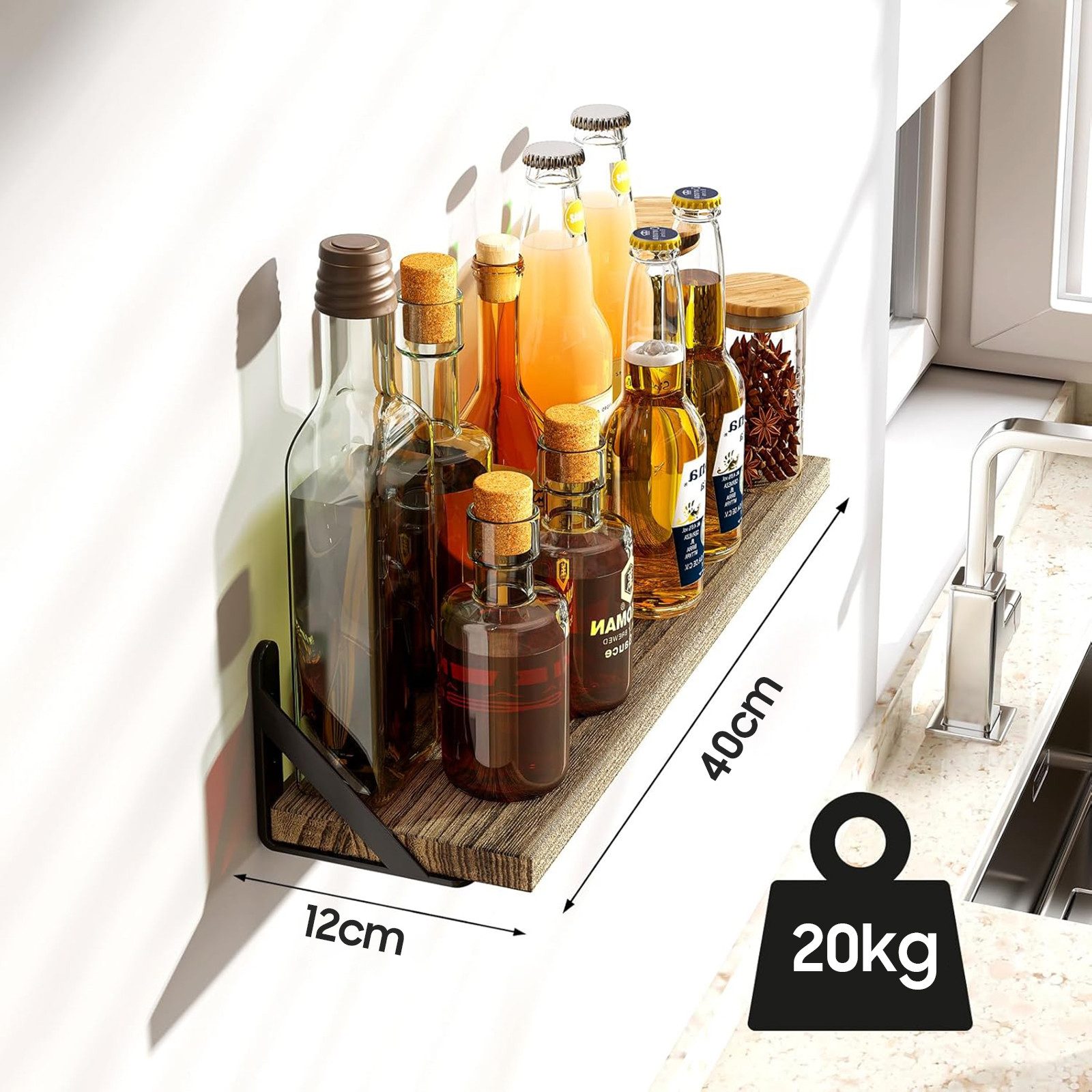 SURFOU Regal Wandregal holz 6er Set, regal wand Schweberegale Robust&Funkti günstig online kaufen