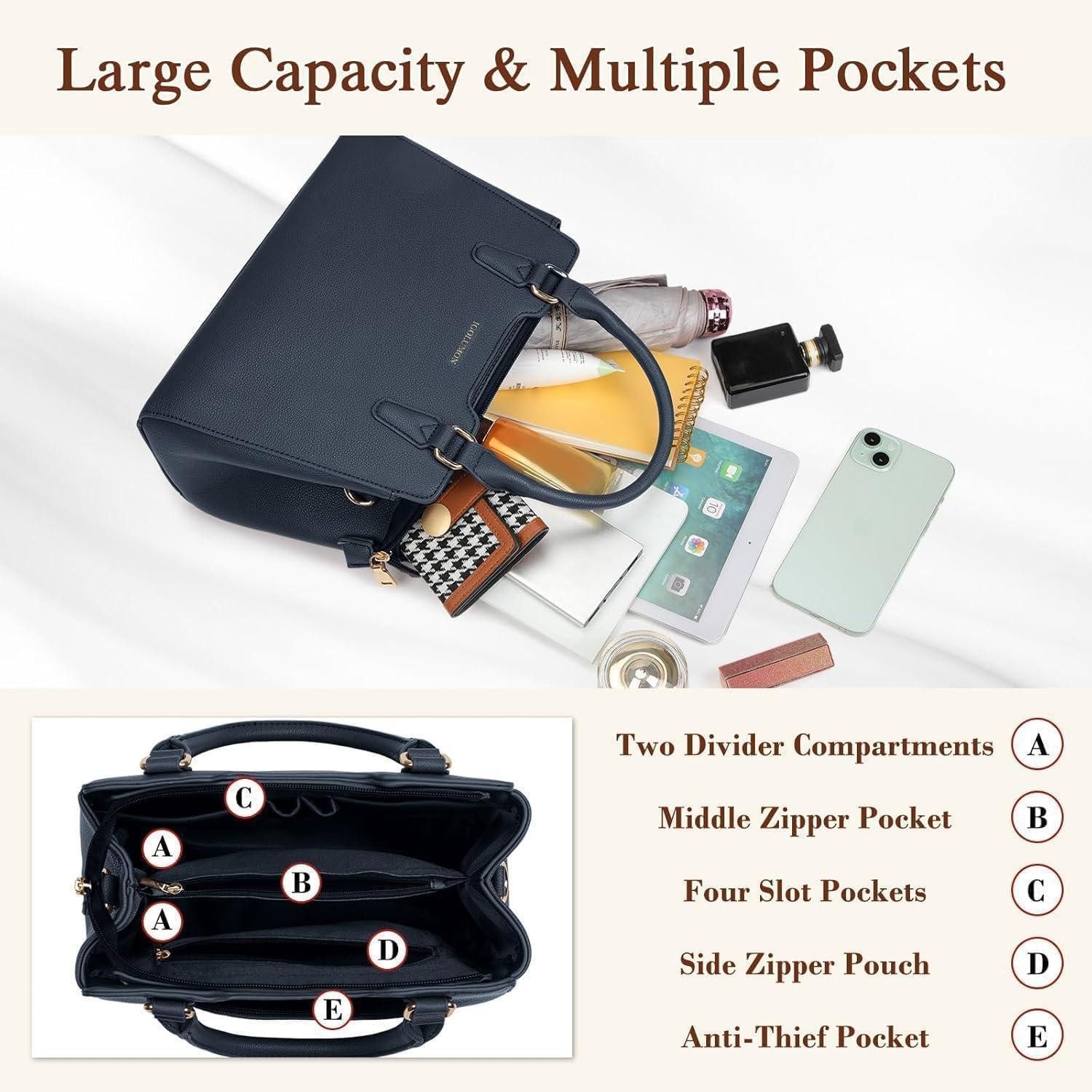LuxusKollektion Henkeltasche Handtasche Damen Mittelgroß Leder Henkeltasche Schultertasche