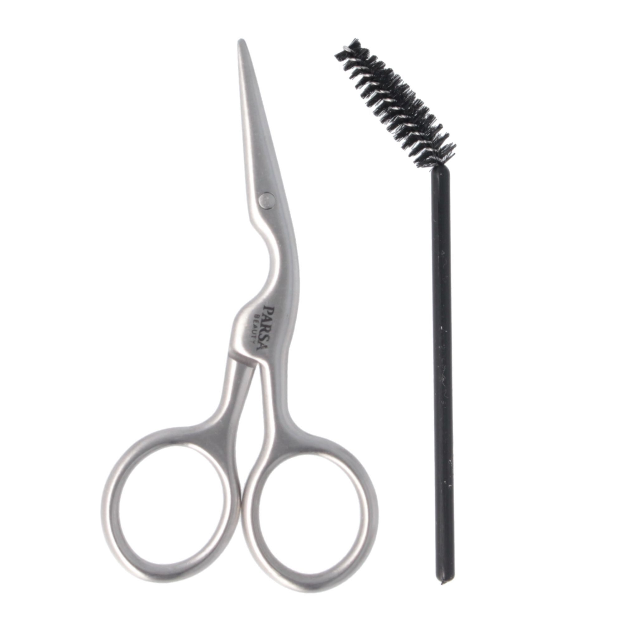 PARSA Beauty Augenbrauenschere Essential Augenbrauenschere mit Spoolie, präzises Trimmen