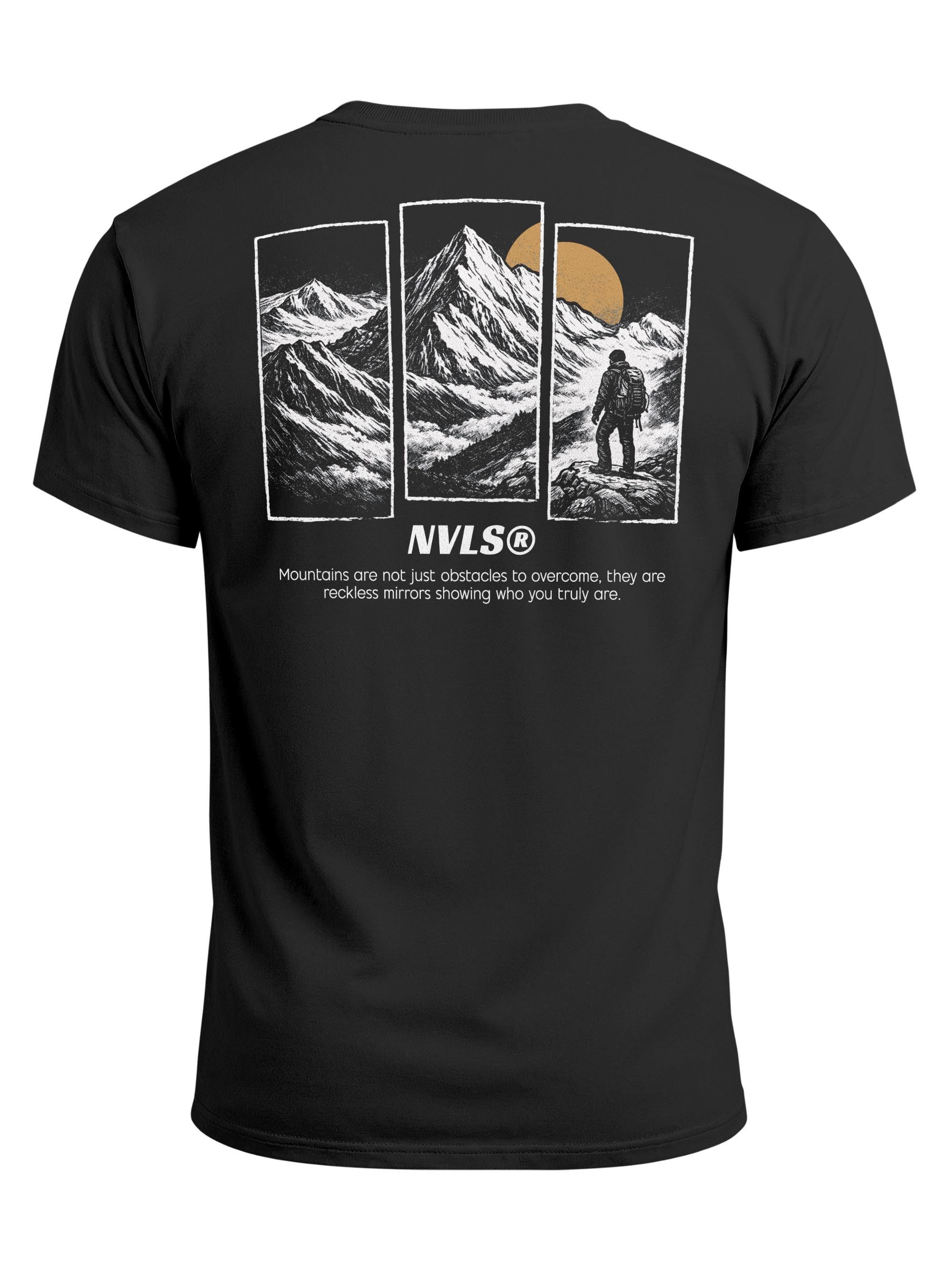 Neverless Print-Shirt Herren T-Shirt Backprint Mountain Adventure Grafik Outdoor Nature mit Print – Bild 2 von 5