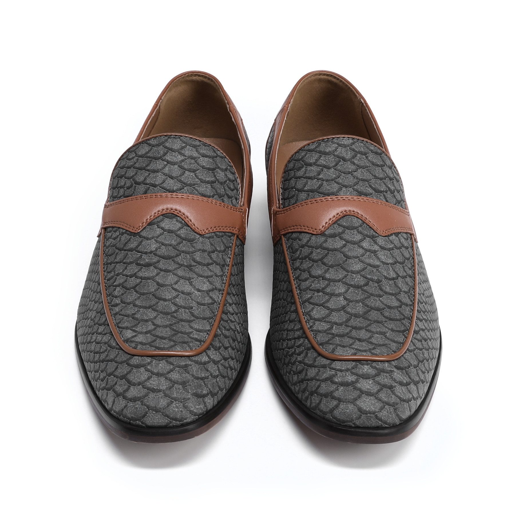Allthemen Slip-On Sneaker Herren Loafer mit Schuppenprägung Eleganter Business-Casual Slipper