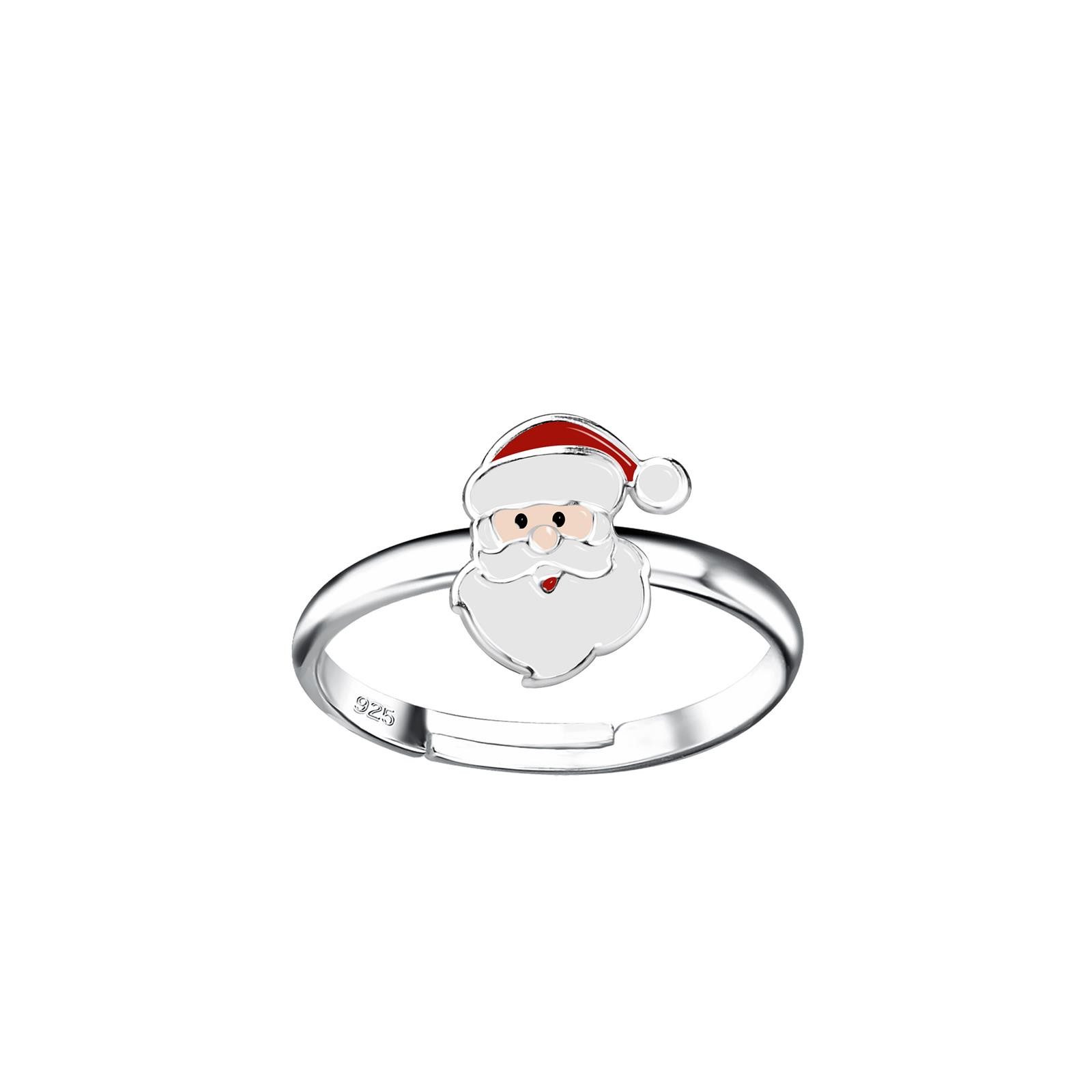 Monkimau Silberring Weihnachtsmann Kinder Ring 925 Silber