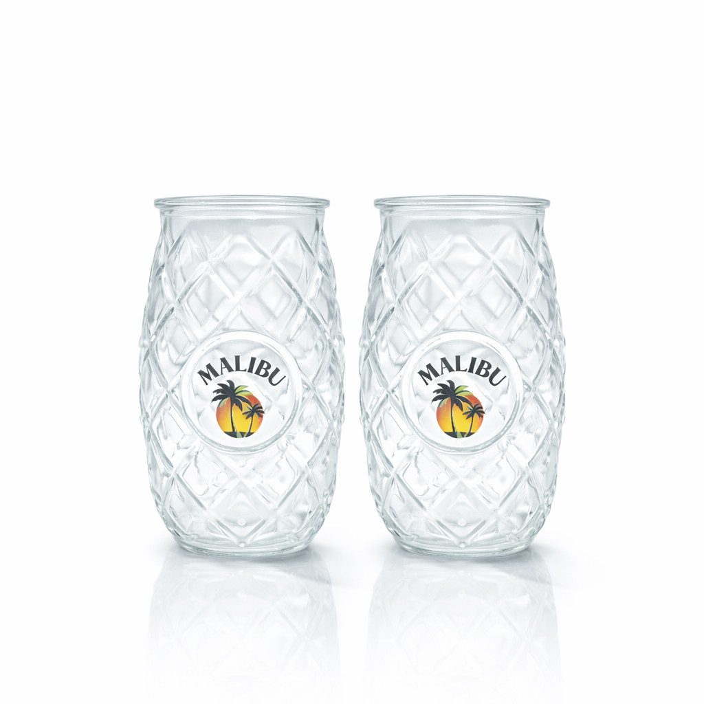 Malibu Glas Malibu Glas Gläser Set – 2er Set, Ideal für Cocktails & Longdrinks
