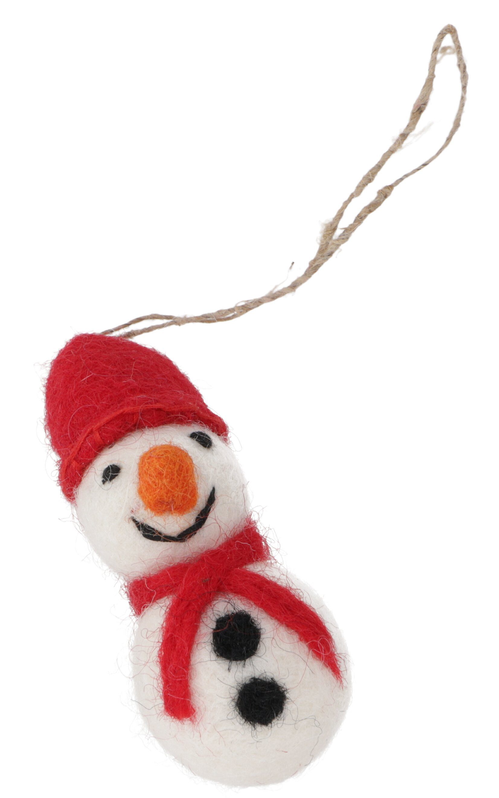 Guru-Shop Christbaumschmuck Filzfigur Schneemann, Baumbehang aus Filz,.. rot-in 5 Farben