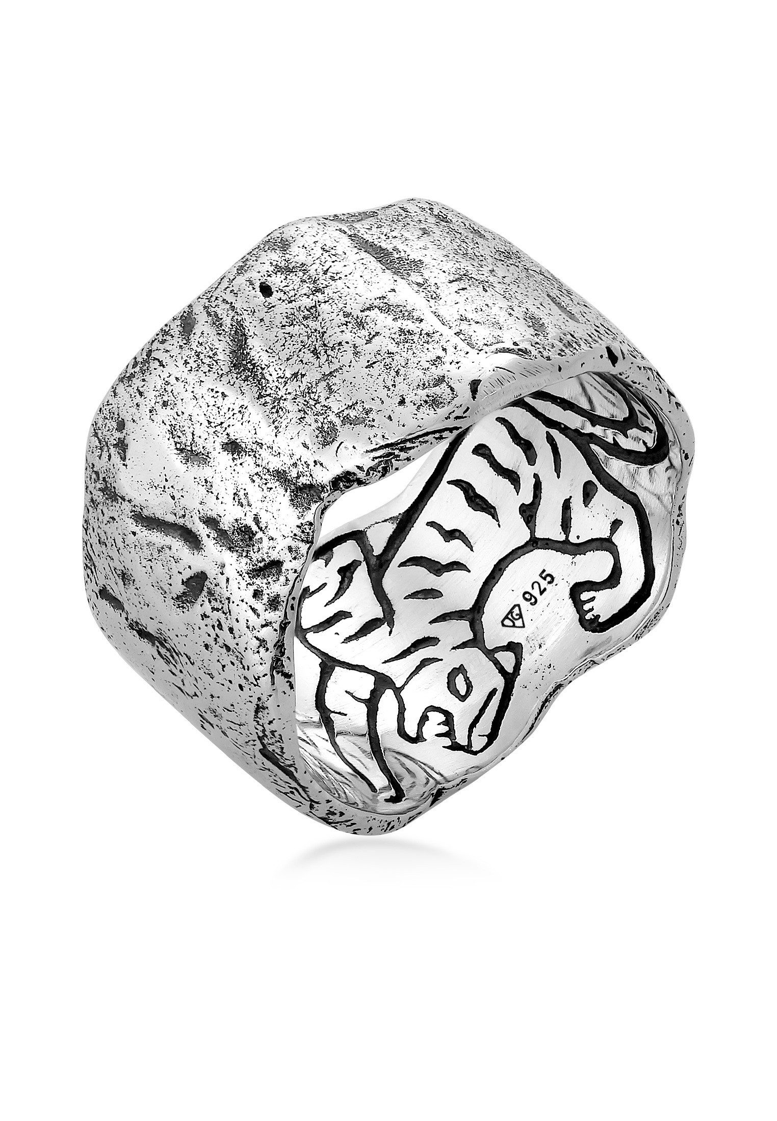 HAZE & GLORY Silberring Bandring - El Tigre Large 925 Silber, Tiger