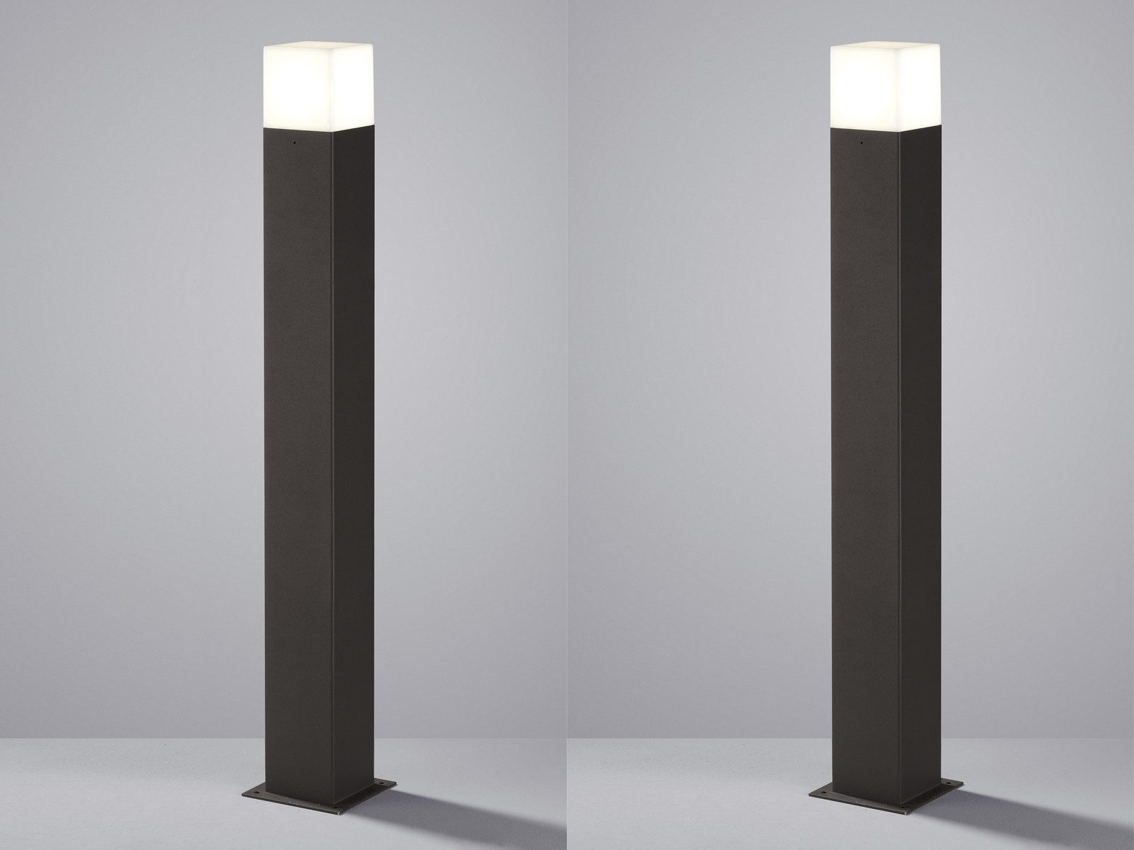 TRIO Leuchten LED Pollerleuchte, LED wechselbar, Warmweiß, 2er-Set Wegeleuchte Anthrazit 80cm, Wegbeleuchtung Garten beleuchten