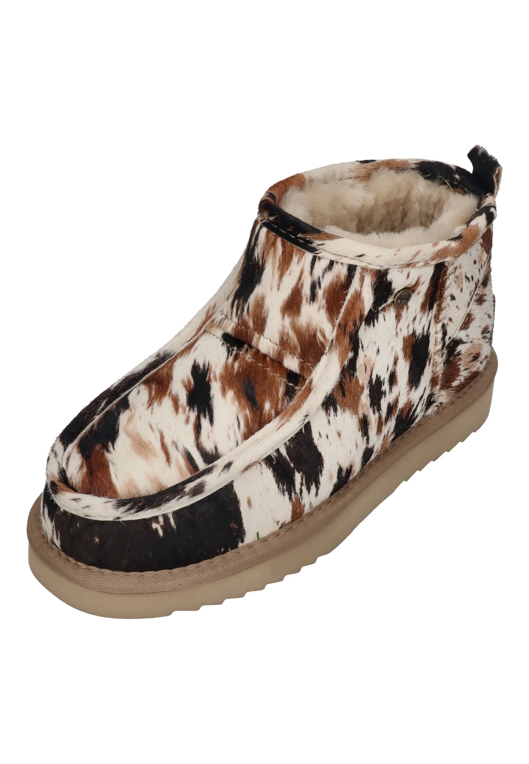 WARMBAT BARUNGA PRINT Stiefelette Cow Black
