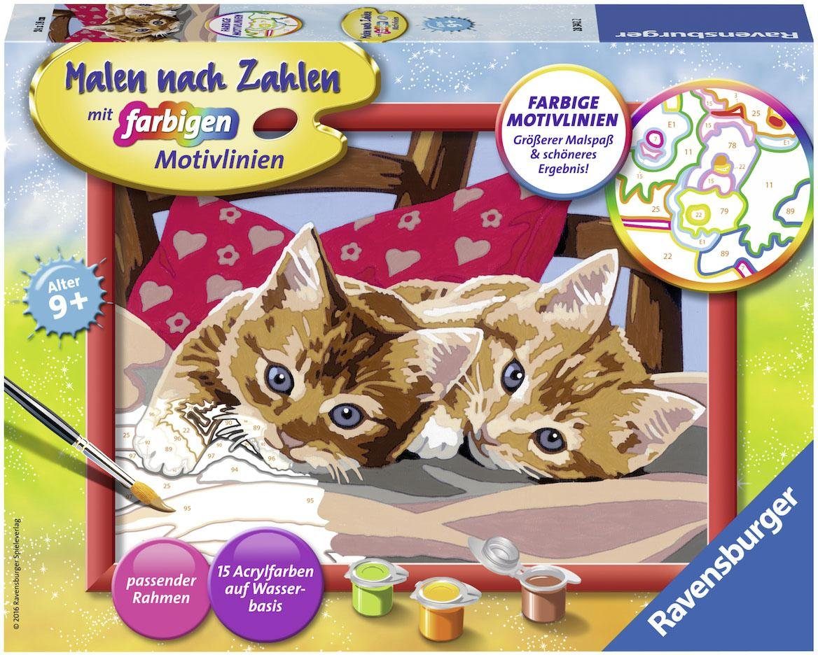 Ravensburger Раскрась по номерам Zwei Schmusekätzchen, Made in Europe