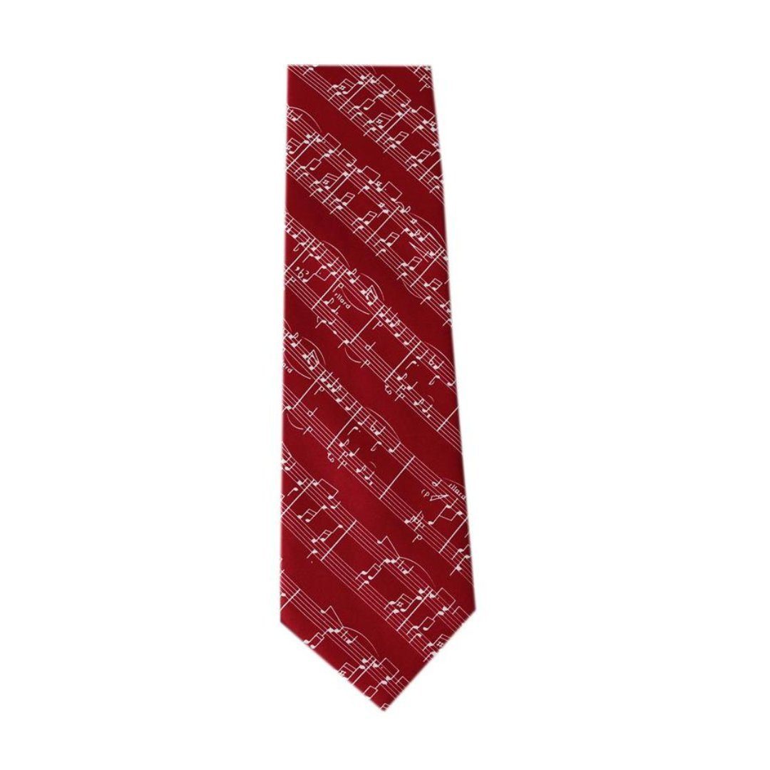 mugesh für Notenlinien Musiker Krawatte rot/weiß Krawatte