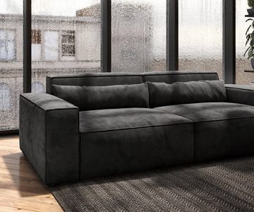 DELIFE Big-Sofa Sirpio, L Mikrofaser Schwarz 260x110 cm