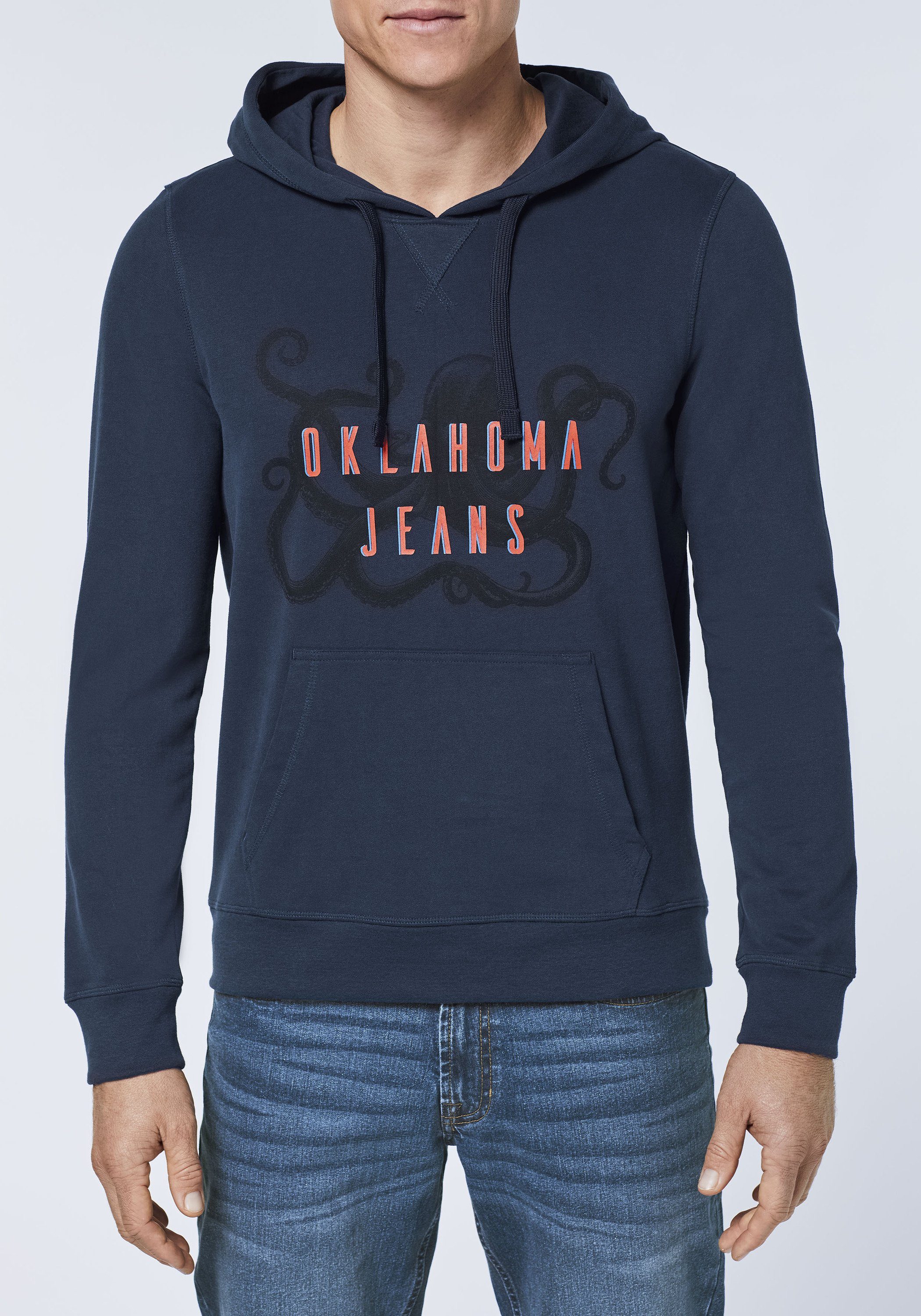 Oktopus-Motiv Jeans aus Navy Baumwollmix Oklahoma Kapuzensweatshirt Blazer 19-3923 mit