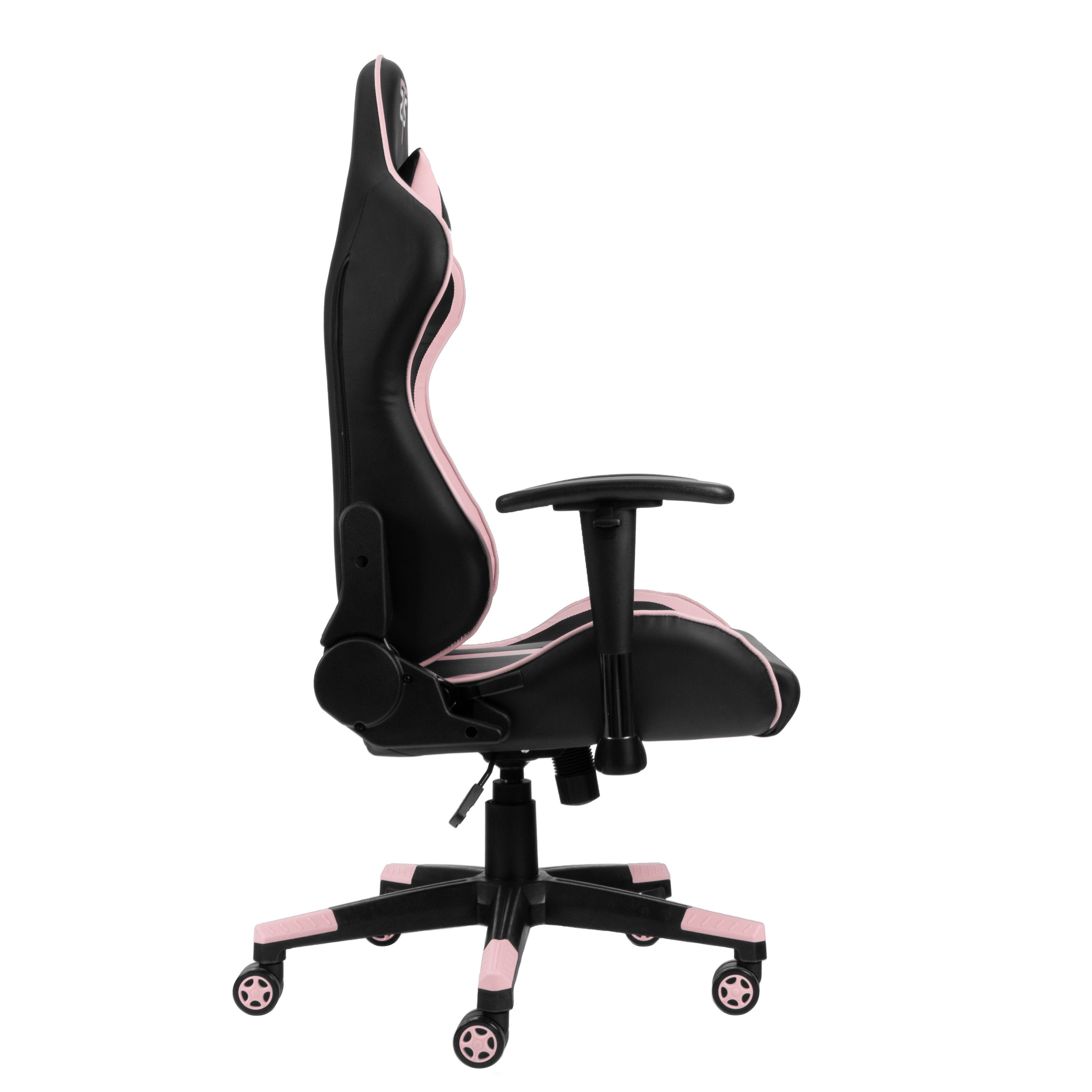 Hyrican Gaming-Stuhl "Striker Copilot" schwarz/pink, Kunstleder, ergonomischer Gamingstuhl, Bürostuhl, Schreibtischstuhl, geeignet für Jugendliche und Erwachsen – Bild 4 von 5