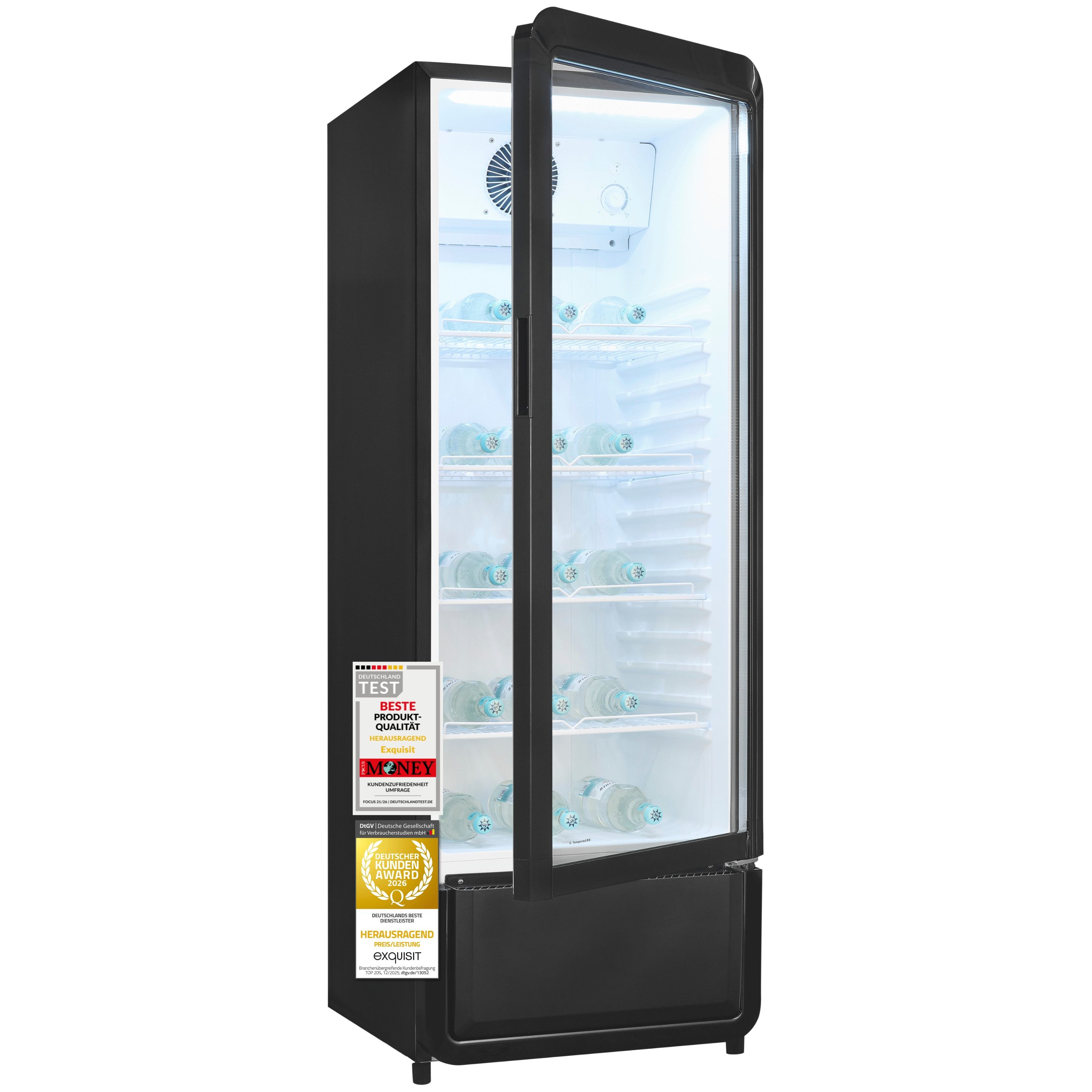 exquisit Getränkekühlschrank GKS5220-GT-431D, 152.5 cm hoch, 54 cm breit, 2 Jahre Herstellergarantie