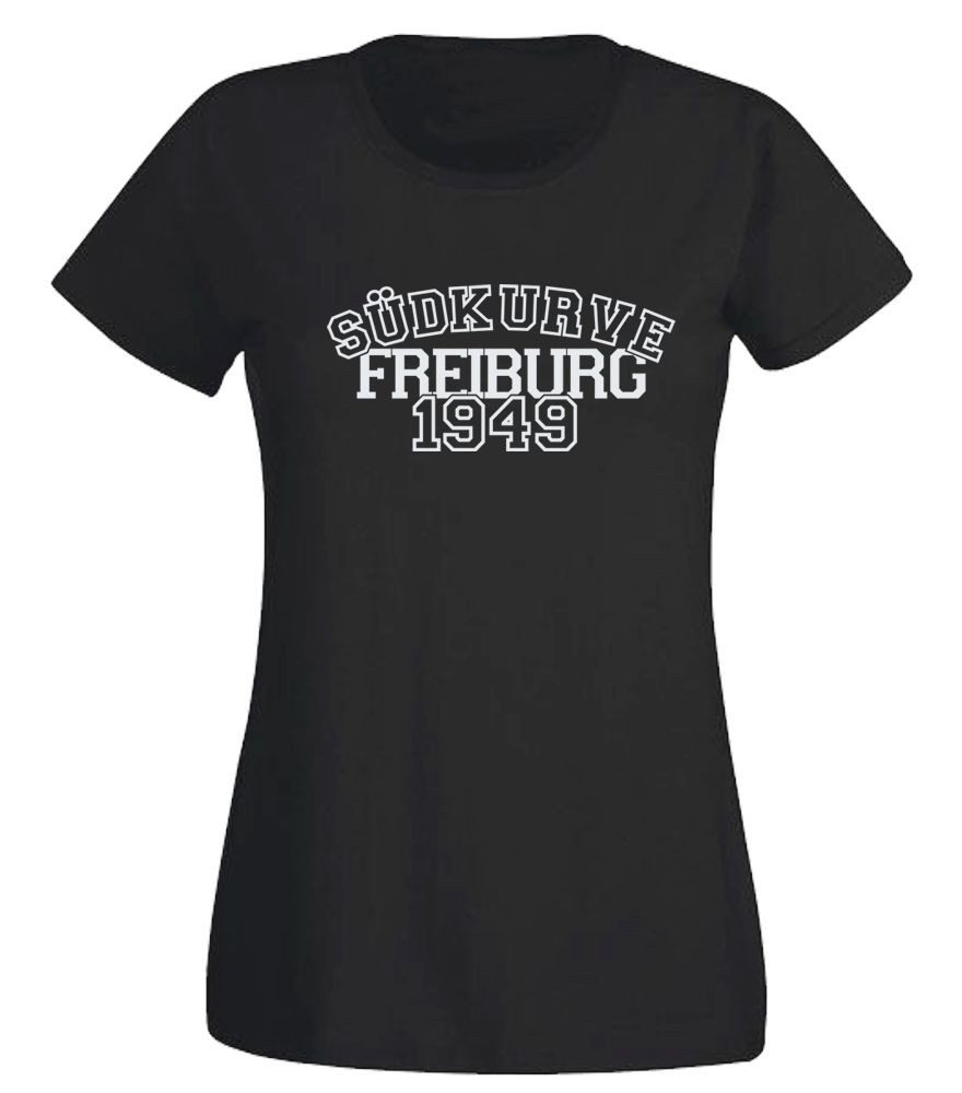 G-graphics T-Shirt Südkurve – Freiburg – 1949 Slim-fit Damen T-Shirt mit einem Motiv für den echten Fan