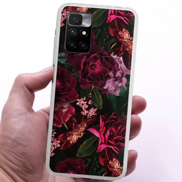 DeinDesign Handyhülle Rose Blumen Blume Dark Red and Pink Flowers, Xiaomi Redmi 10 Silikon Hülle Bumper Case Handy Schutzhülle