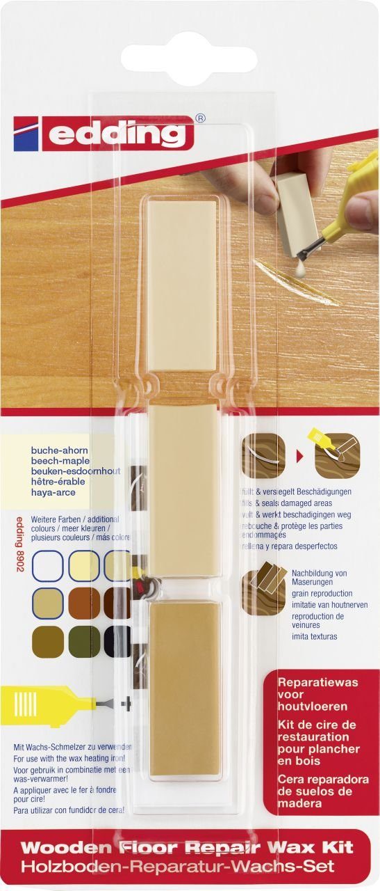 edding Edding Holzboden-Reparaturwachs-Set buche- 8902 Hartholzöl