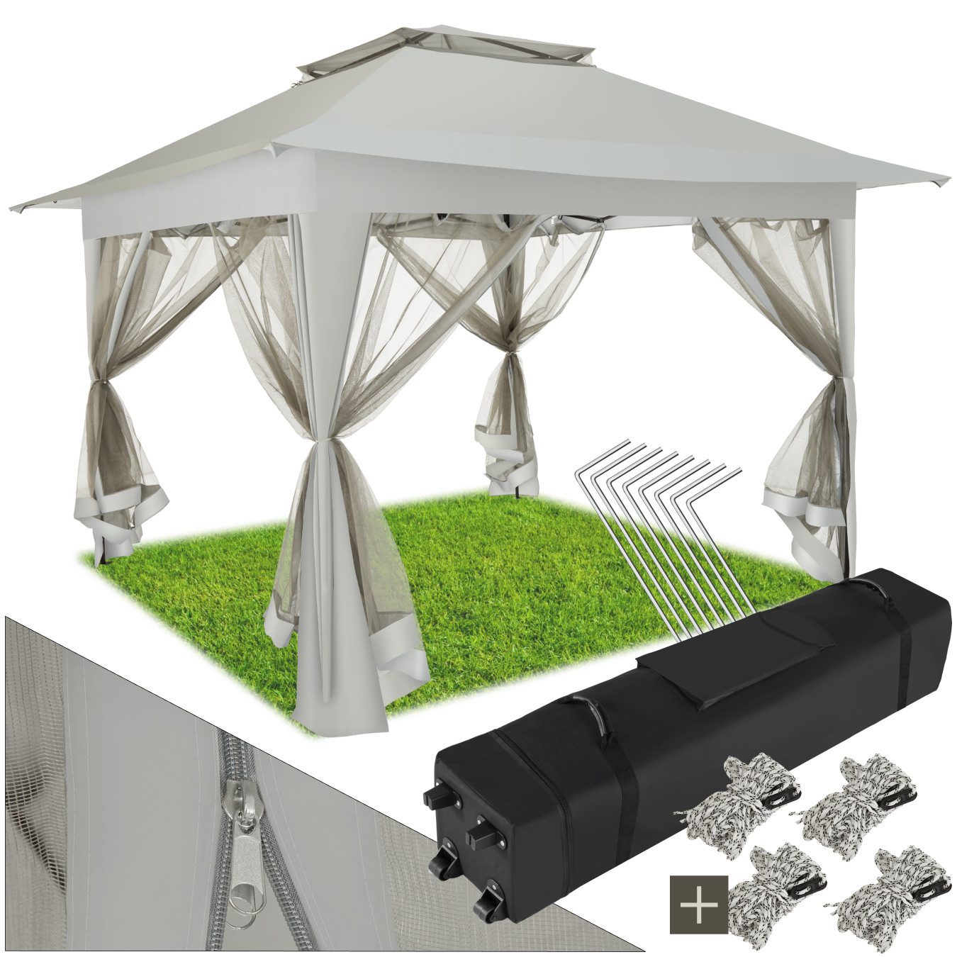 tectake Pavillon Faltpavillon, mit 4 Seitenteilen, günstig online kaufen