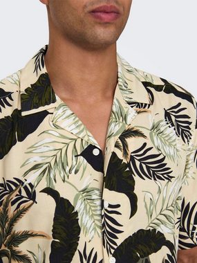 ONLY & SONS Kurzarmhemd Sommer Hemd mit Resort-Kragen Bequemes Casual Shirt 7444 in Braun