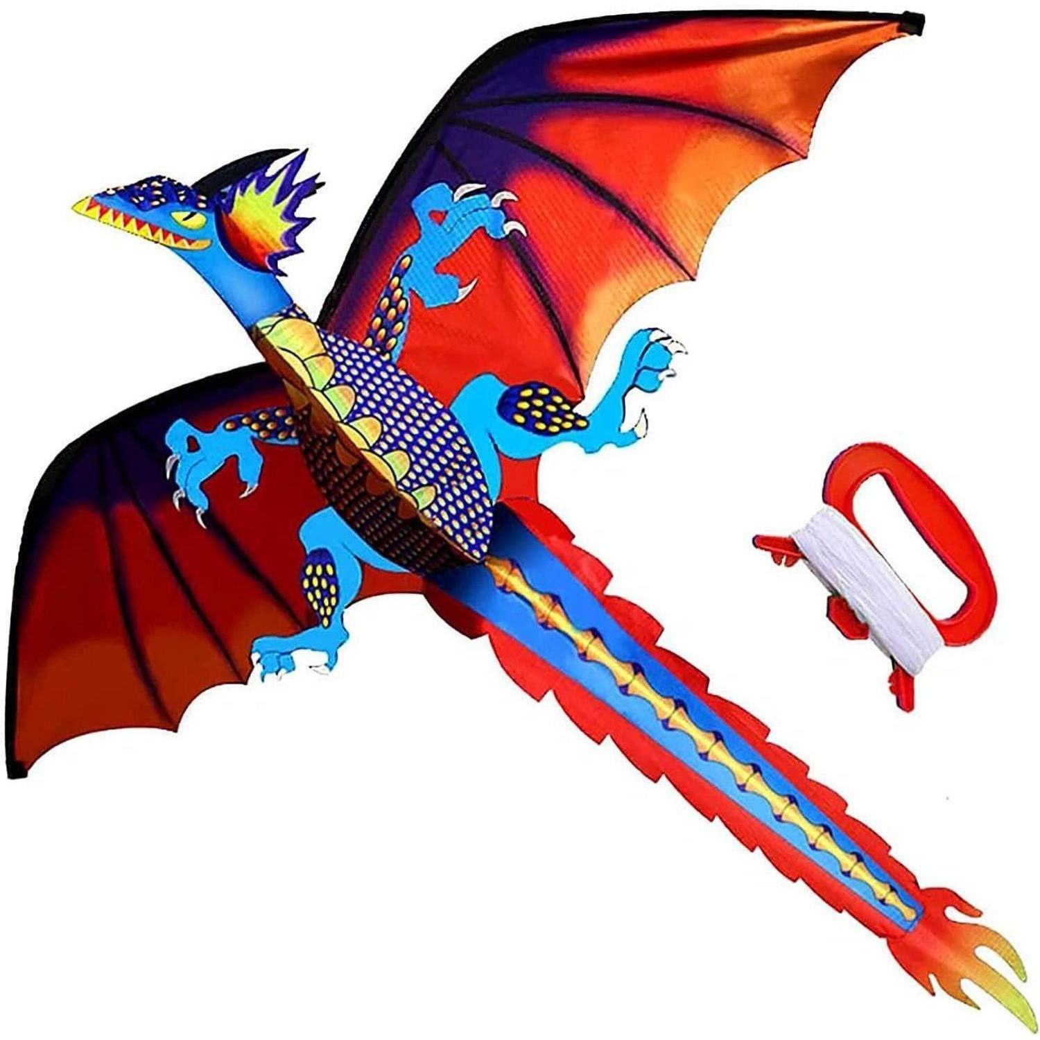 LuxusKollektion Flug-Drache Dreidimensionaler Drachen für Kinder 55 Zoll x 62 Zoll. Stabiler