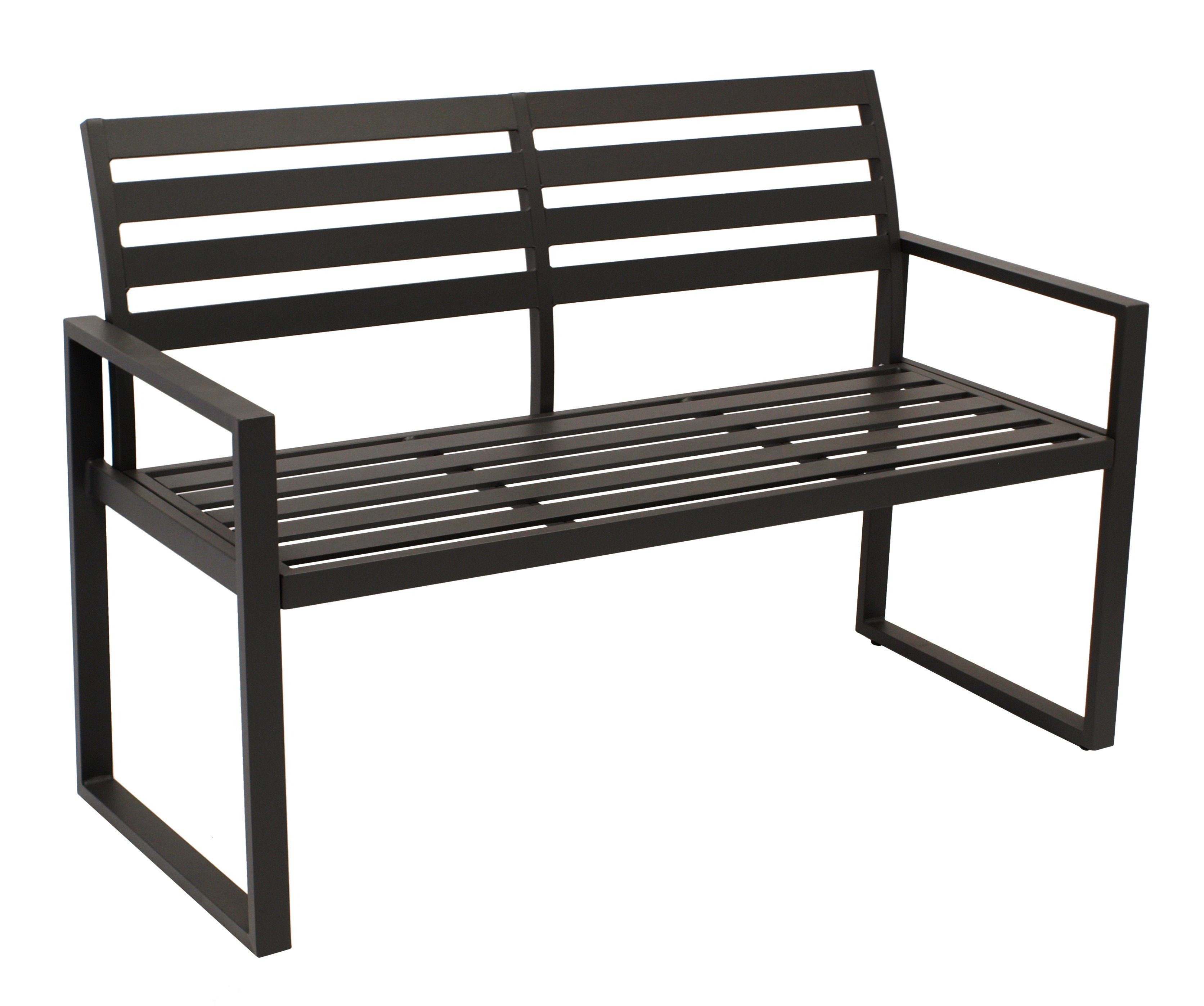 DEGAMO Gartenbank ATLANTA, 2-sitzer 123cm, Aluminium rostfrei in schwarz, m günstig online kaufen