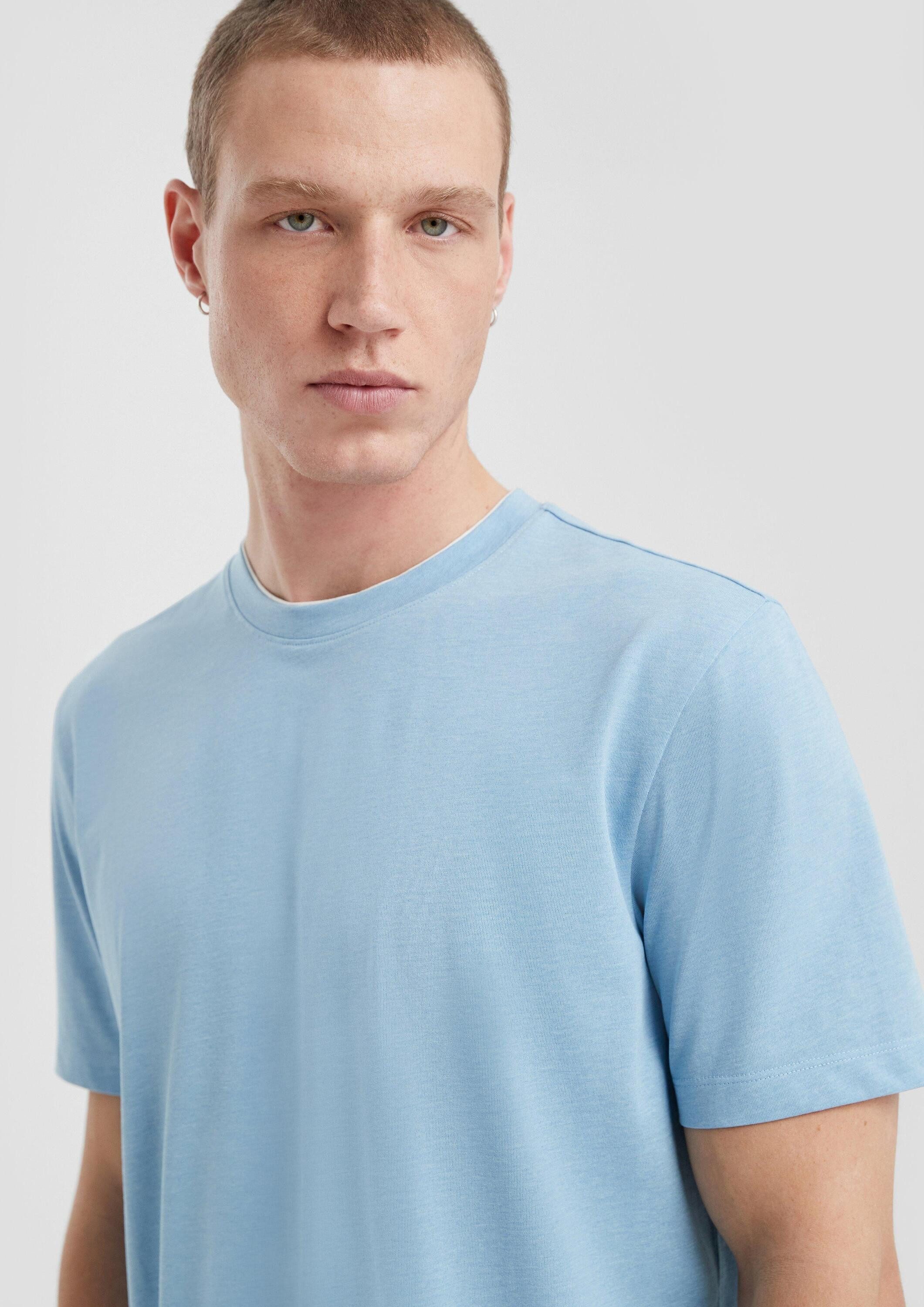 QS Kurzarmshirt T-Shirt T-Shirt aus Melange-Jersey mit Layering-Detail