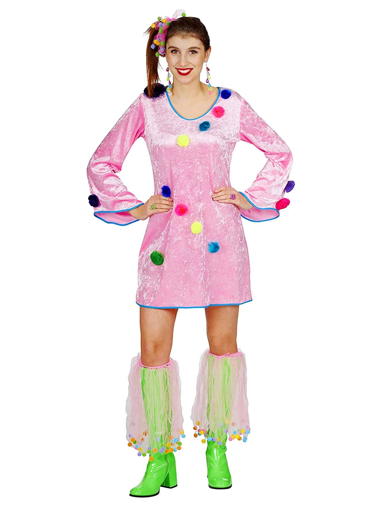 Metamorph Clown-Kostüm Candy Clown Kleid Karneval Faschingskostüm Damen -, Endlich: ein Clownskostüm für den 90er Jahre Rave!
