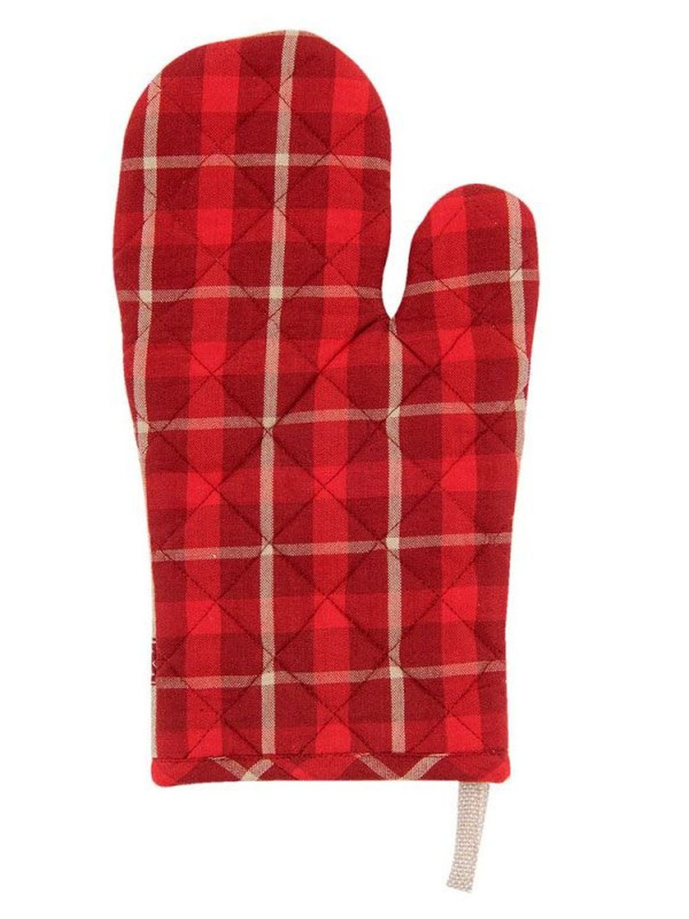 Clayre & Eef Topflappen Ofenhandschuh Backhandschuh Grillhandschuh Topflappen Nordic Landhaus, Ofenhandschuh Weihnachten Küchenhandschuh Baumwolle Hitzeschutz