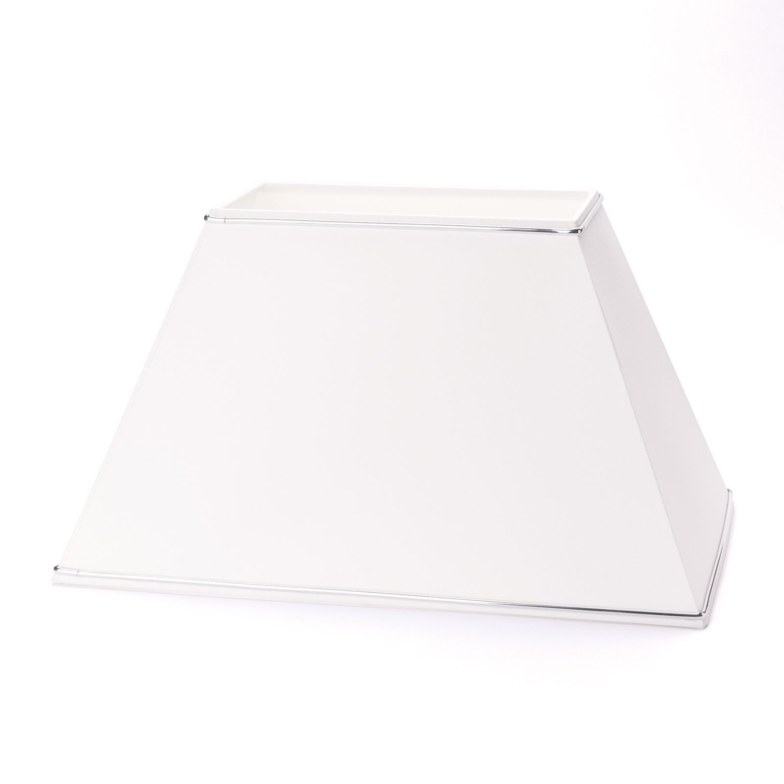 Orion Leuchten Lampenschirm Lampenschirm Weiß rechteckig Silberkante 36 × 22 cm H 23 cm E27