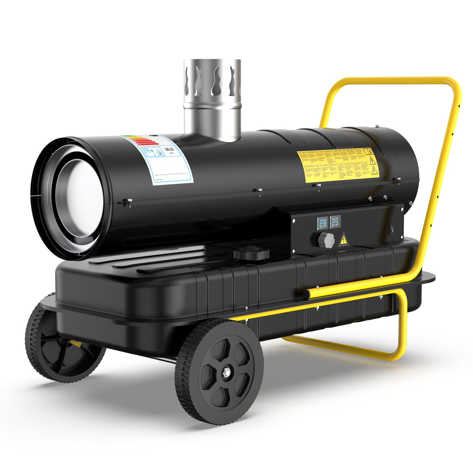 DAHTEC Heißluftgebläse Indirekte Diesel Bautrockner, Heizkanone, Ölheizer Heizgebläse, 3000 in W, (1-tlg), mit 50L Großtank, Thermostat für Werkstatt, Baustelle, Landwirtschaft