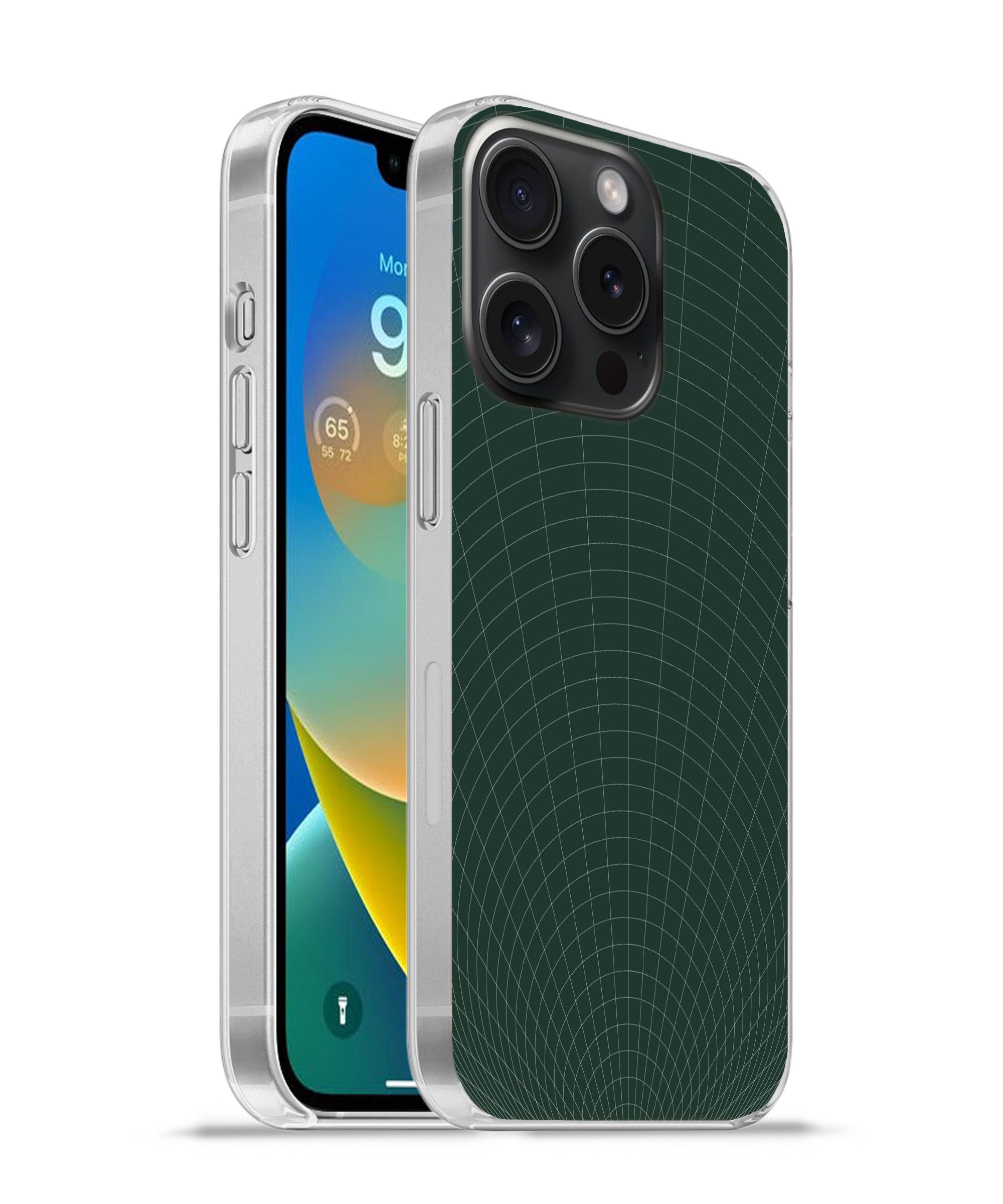 MuchoWow Handyhülle für Apple iPhone 15 Pro Tunnellinien - Grün - Abstrakt, Smartphone-Bumper, Print, Handy Schutzhülle Dünn