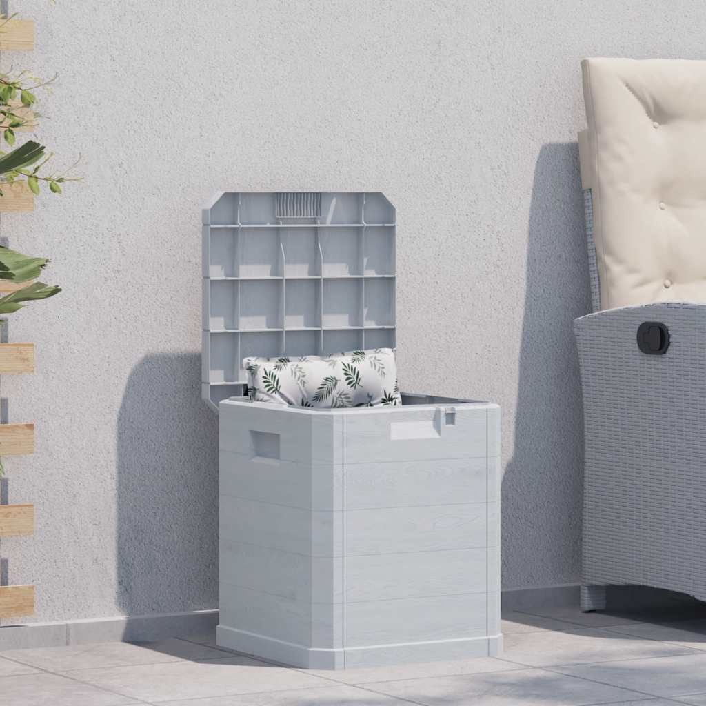 vidaXL Gartenbox Garten-Aufbewahrungsbox 90 L Hellgrau