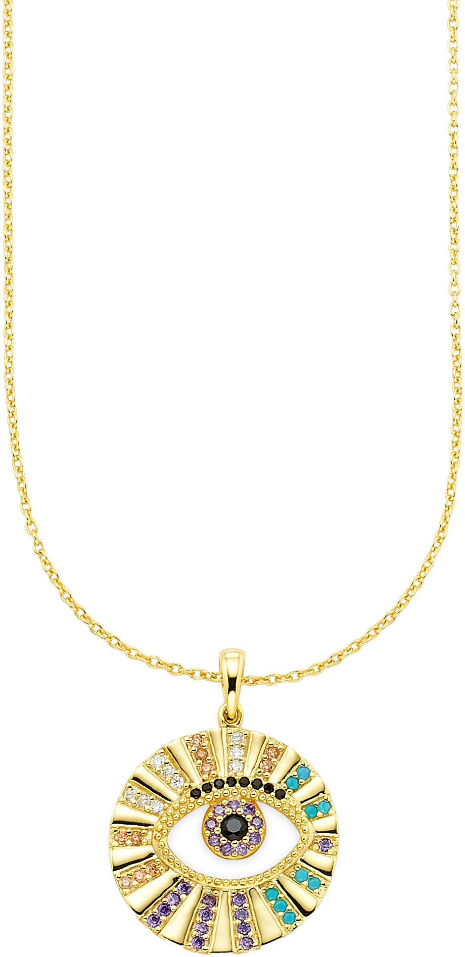 Aniston JEWELRY & WATCHES Kette mit Anhänger Schmuck Geschenk Silber 925 Halskette mit Anhänger und bunten Steinen, mit Zirkonia (synth)