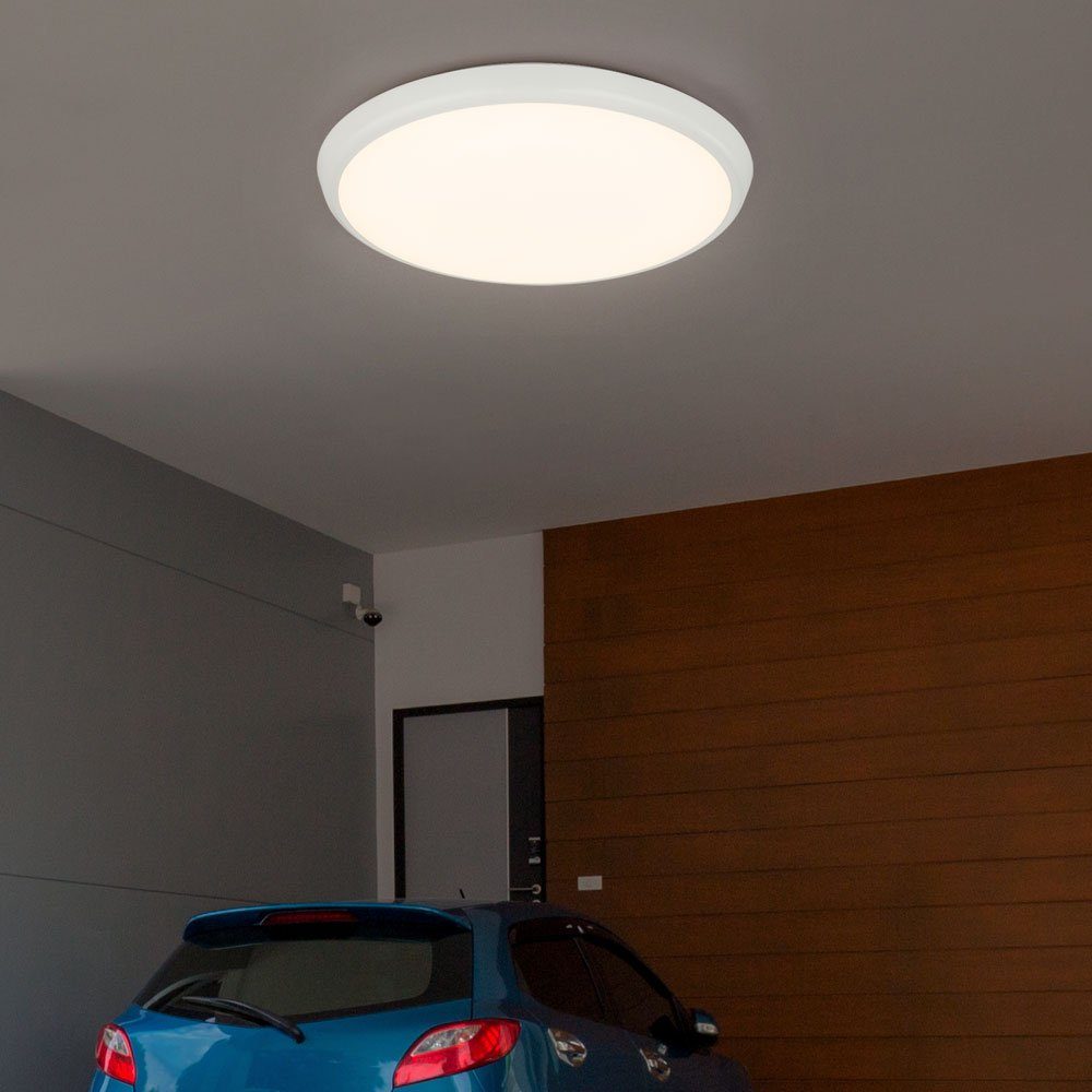 GLOBO LIGHTING LED Deckenleuchte, LED-Leuchtmittel fest verbaut, Warmweiß, LED Deckenleuchte Decke Deckenlampe weiß rund Wohnzimmer, Metall