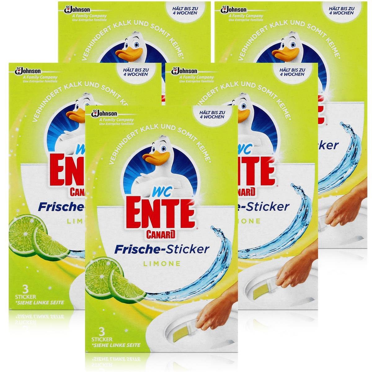 WC Ente WC (5er Pack) Frische-Sticker 3x9g Limone Ente WC-Reiniger WC-Frische