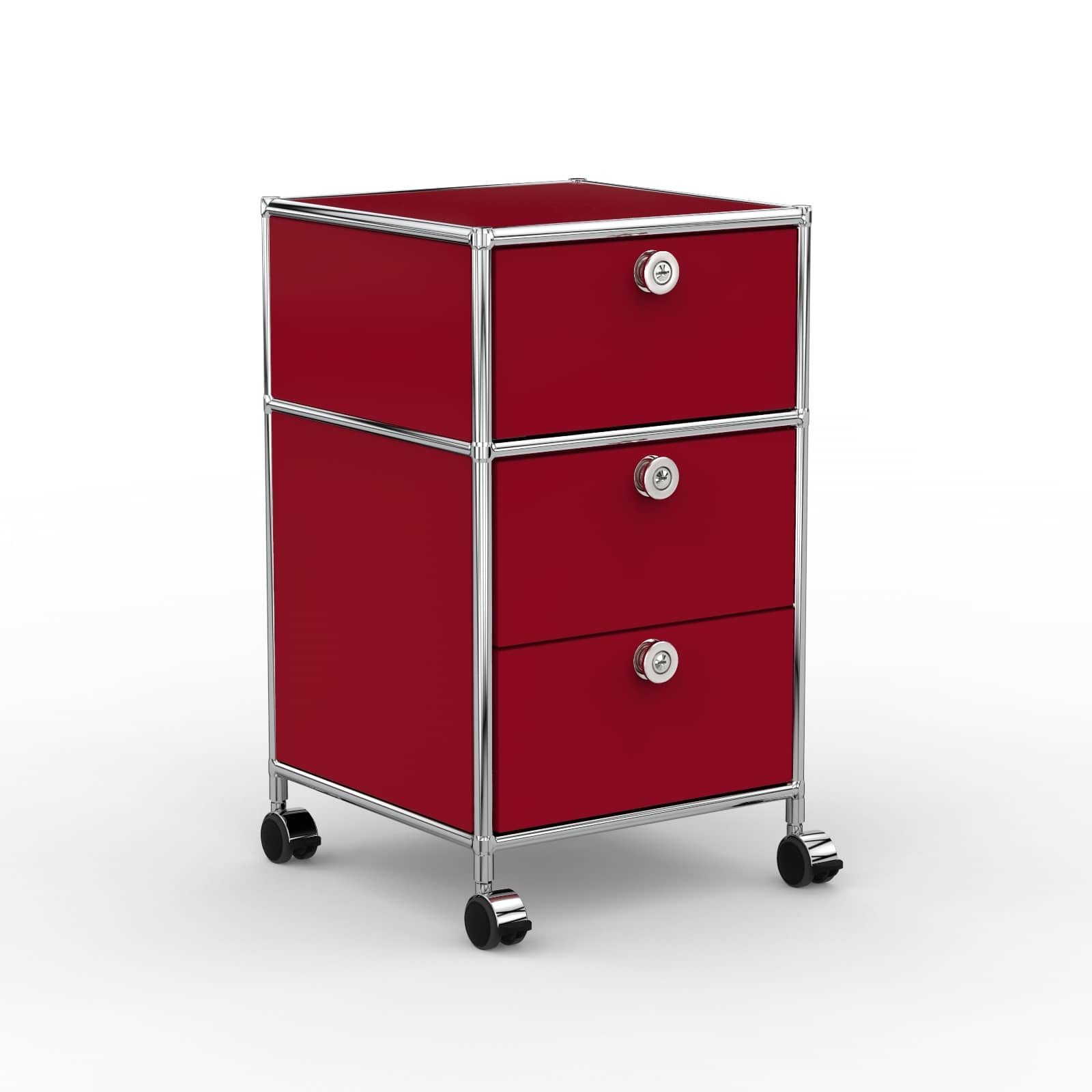 Versee Rollcontainer Büro-Container Metall 40 cm, 1 Schubl. + 1 Doppel, Farbauswahl, (Schubladencontainer für Büro und Home-Office, 1 Rollcontainer), Robust und langlebig, 50kg belastbar
