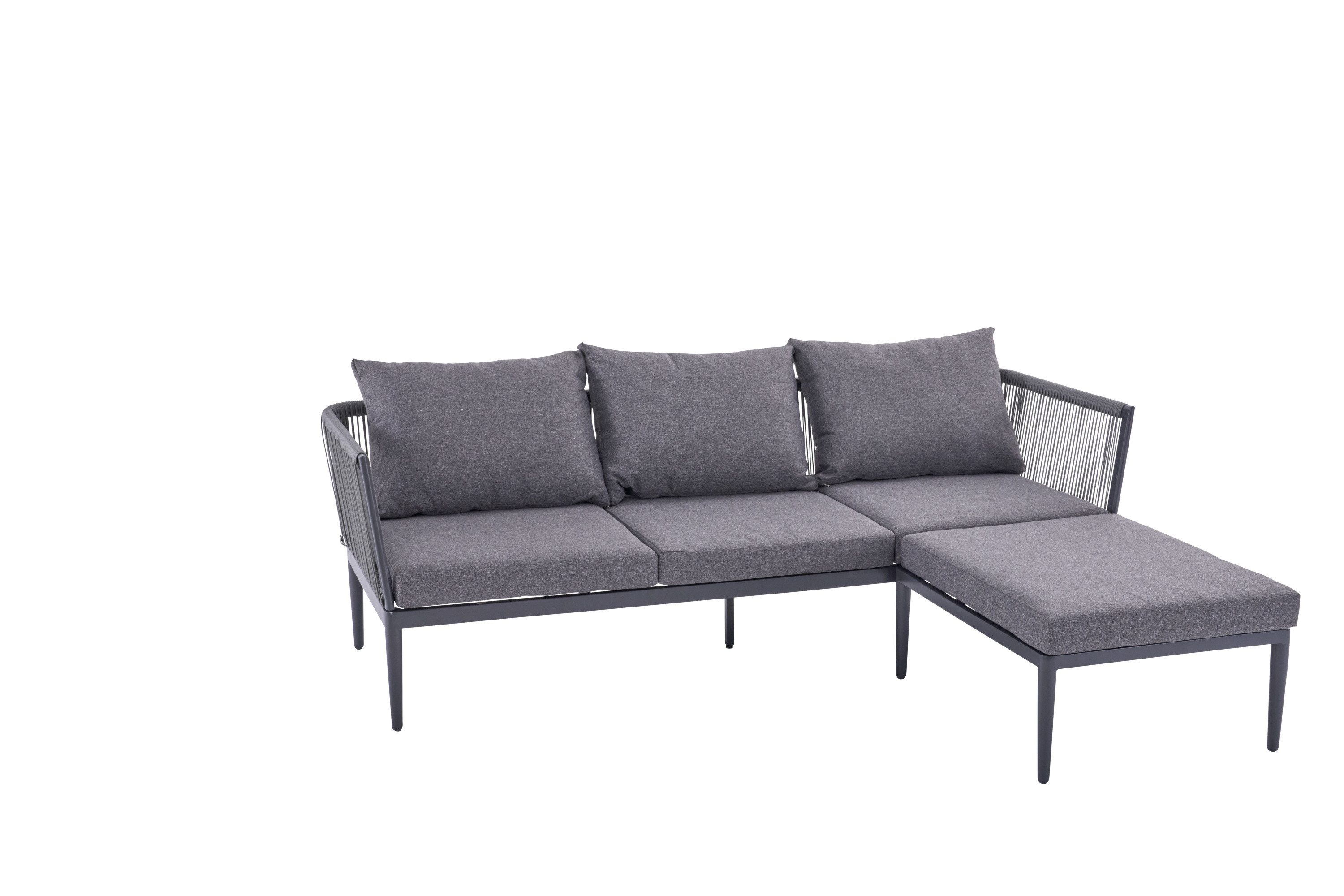 Outdoor Gartenlounge-Set Lounge-Set outdoor MAGLIE grau Gartenset Loungemöbel Gartenmöbel