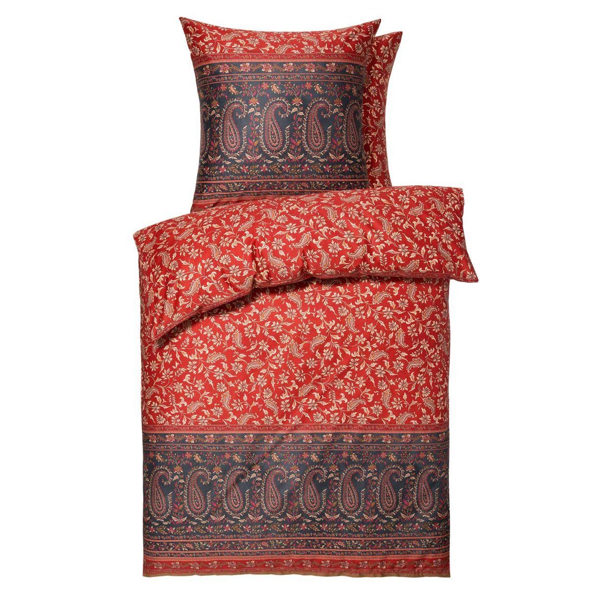 Bassetti Bettwäsche Bettwäsche Bassetti Mako Satin Como R1 weinrot anthrazi günstig online kaufen