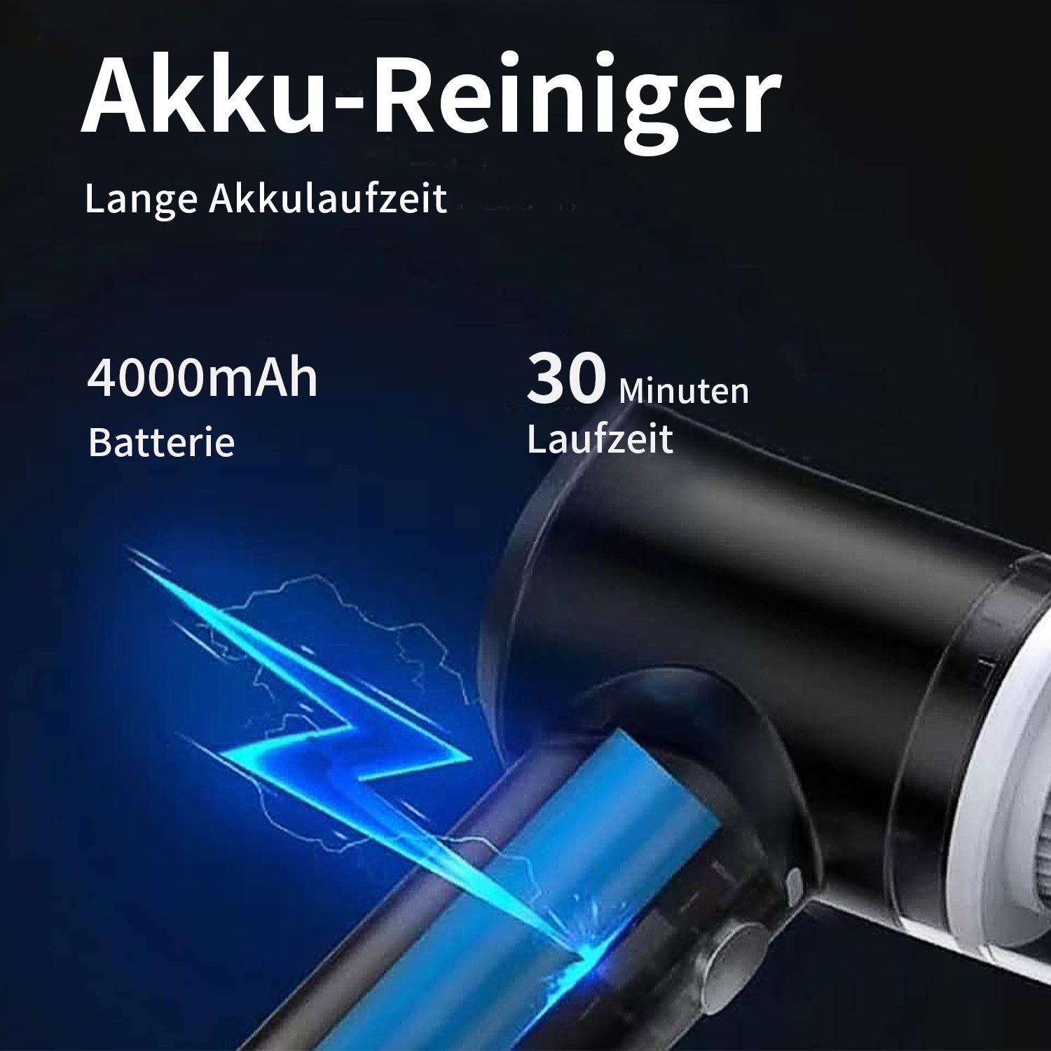 REDOM Akku-Handstaubsauger Mini Staubsauger tragbarer Autostaubsauger, 120,00 W, Beutellos, 6000Pa mit Fugendüse Bürste Schlauch 4000mA-Akku HEPA-Filter