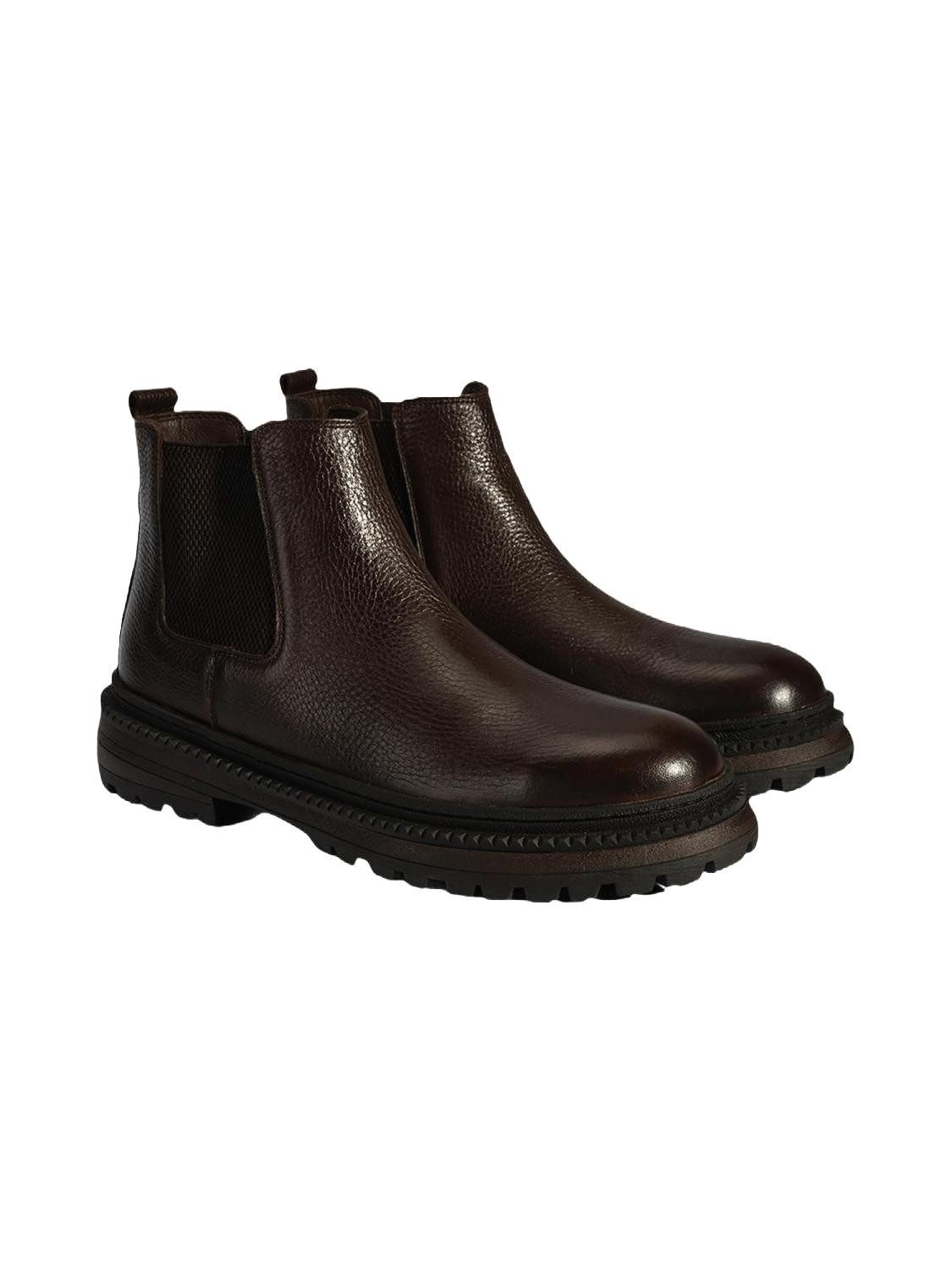 Desa Herren-Ankle-Boots – Obermaterial aus Leder, zum Hineinschlüpfen, fla günstig online kaufen