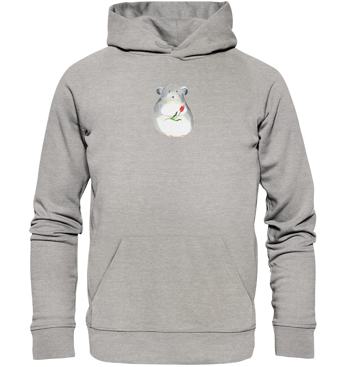 MR. & MRS. PANDA Hoodie Größe XXL Chinchilla Blume - Heather Grey - Geschenk, Oberteil, lusti (1-tlg) Besonders weich mehr