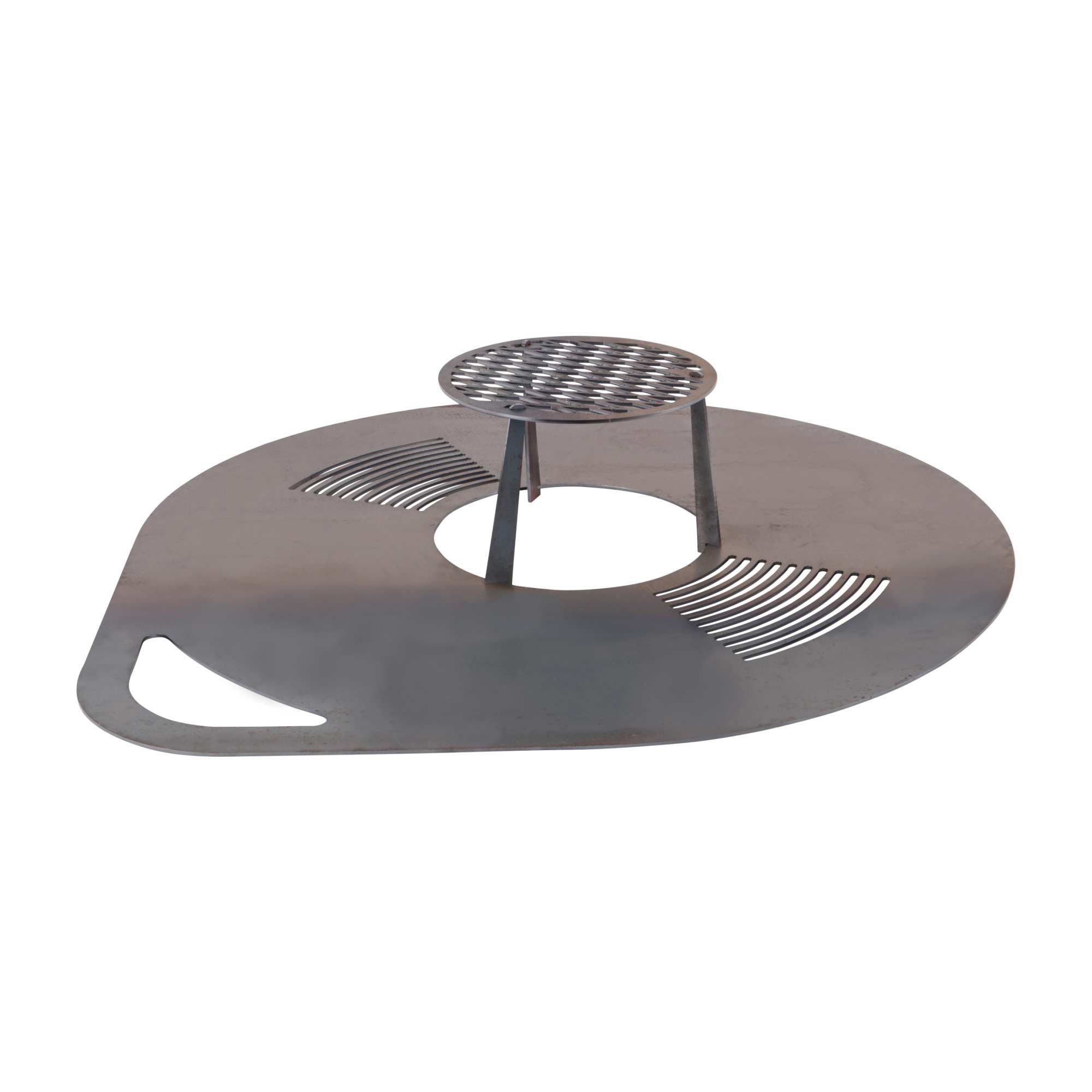 UNUS GARDEN Dekofigur Grillplatte 60/80cm Durchmesser (1 St., Stärke: ca. 3,5 mm), rund mit für Feuertonne oder Feuerschale