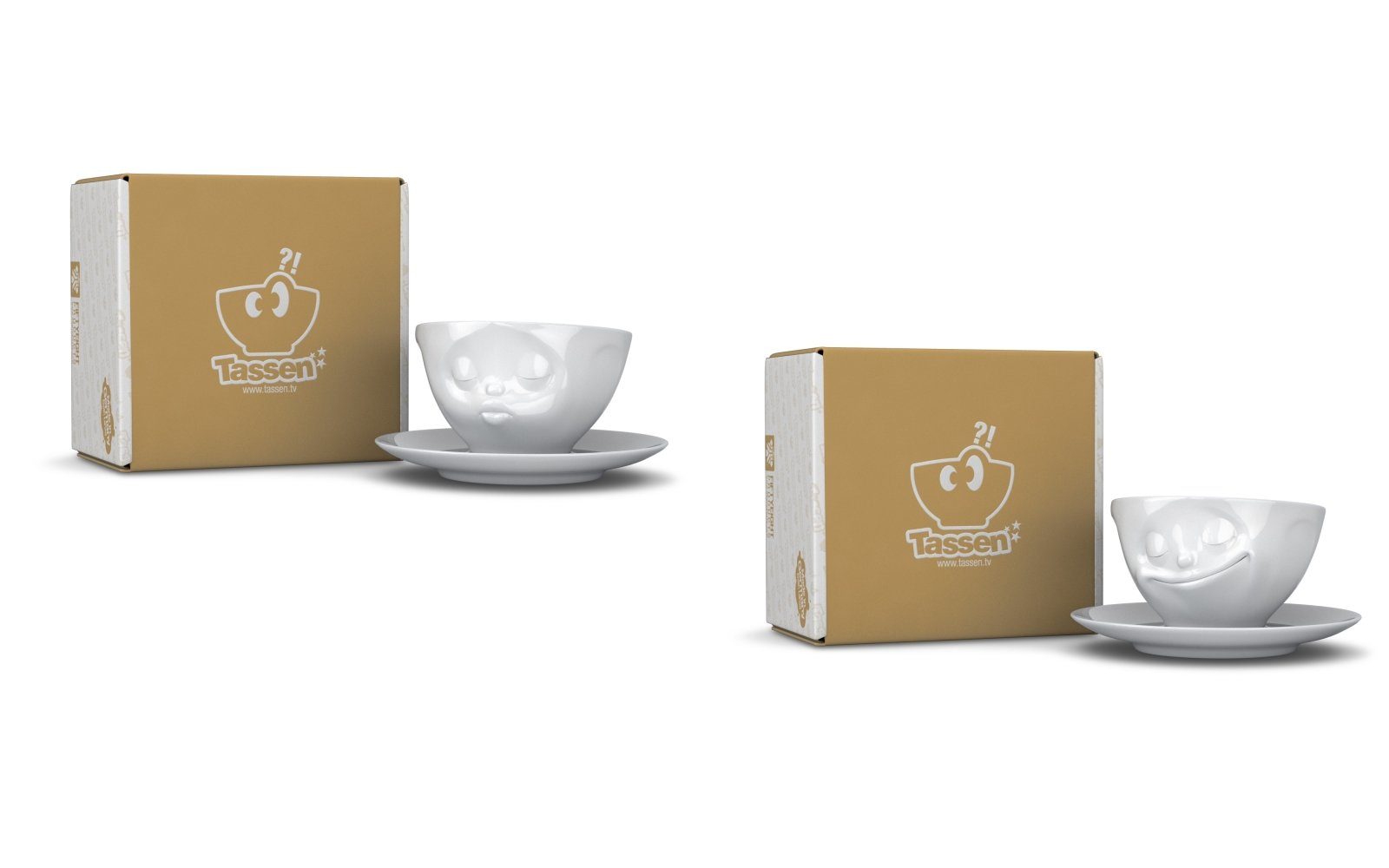 FIFTYEIGHT PRODUCTS Tasse Tassen-Set 2-tlg. - jeweils 200 ml - Kaffeetasse Weiß - 1 Set