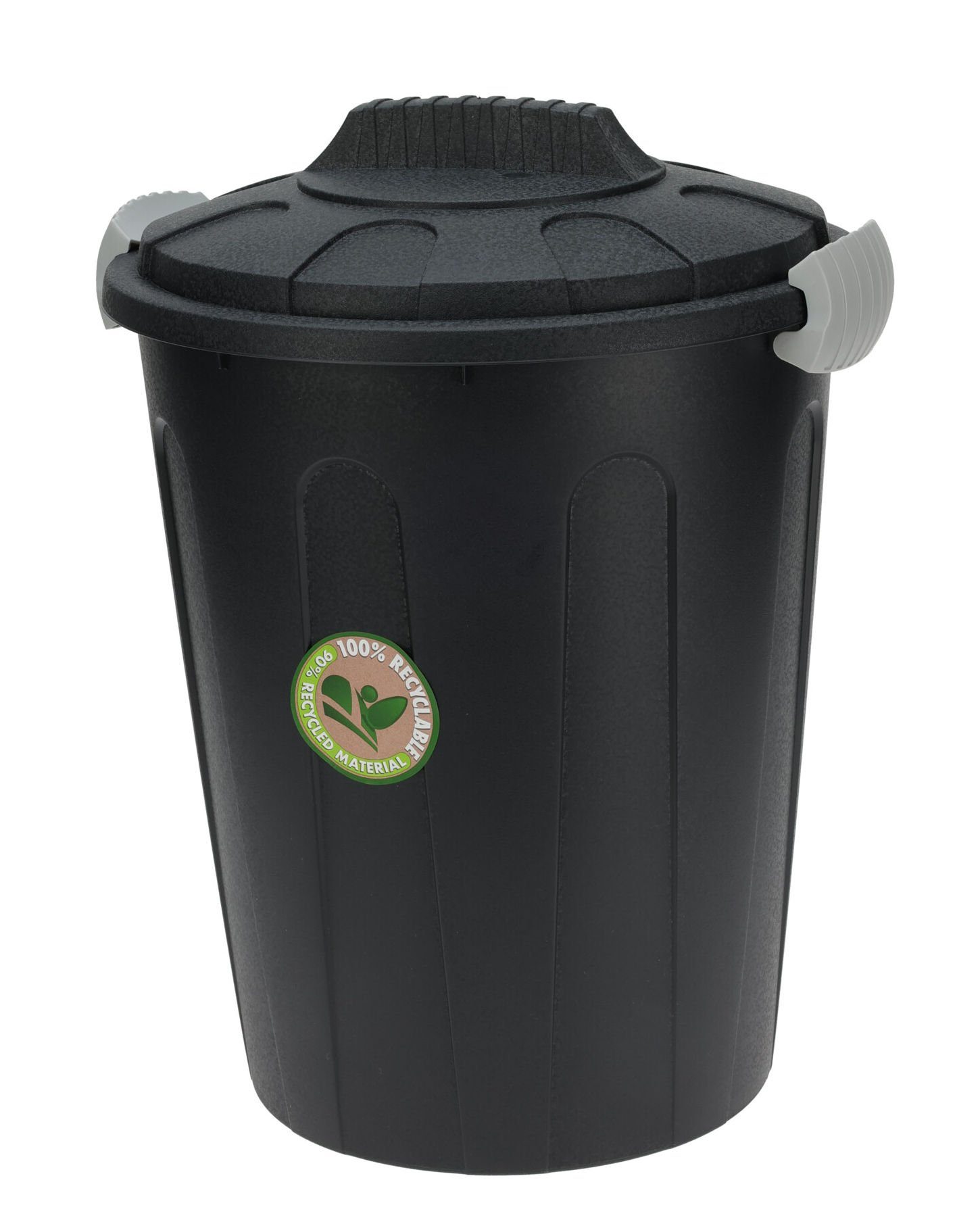 Spetebo Mülleimer Universal Kunststoff Maxitonne 23 Liter - schwarz, Allzweck Tonne mit feststellbarem Deckel