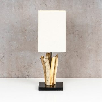 Levandeo® Nachttischlampe, Tischlampe Höhe 41cm Treibholz Tischleuchte Holz Lampe Teakholz Deko