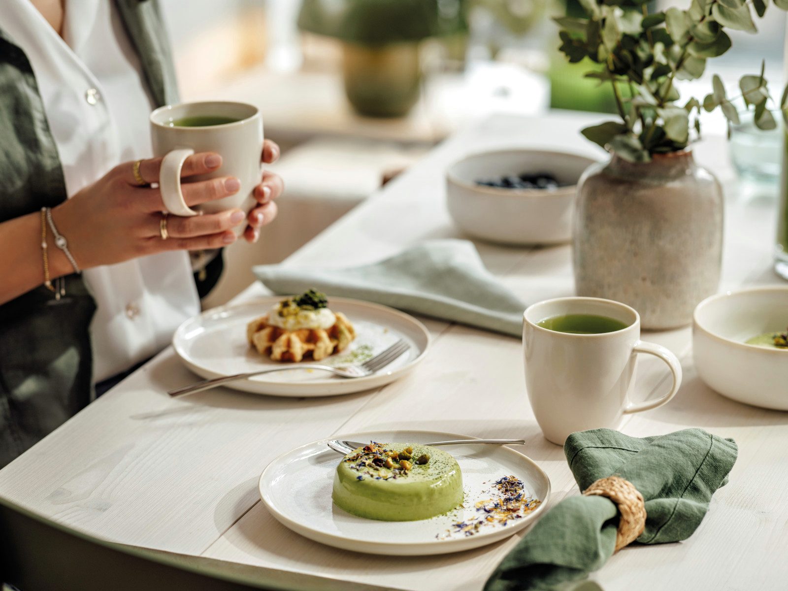 like. by Villeroy & Boch Geschirr-Set Crafted Cotton Kaffeeobertasse 0,25l Set6, Premium Porcelain