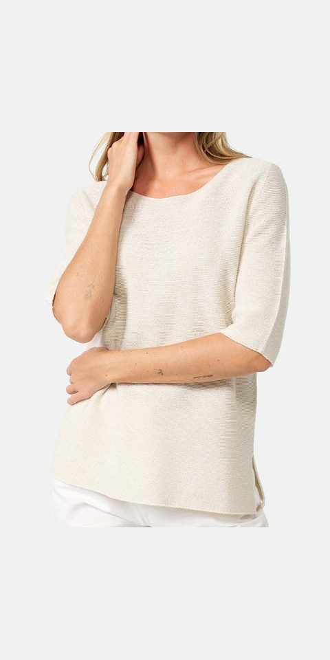 CATNOIR Kurzarmhemd Pullover halbarm CATNOIR creme