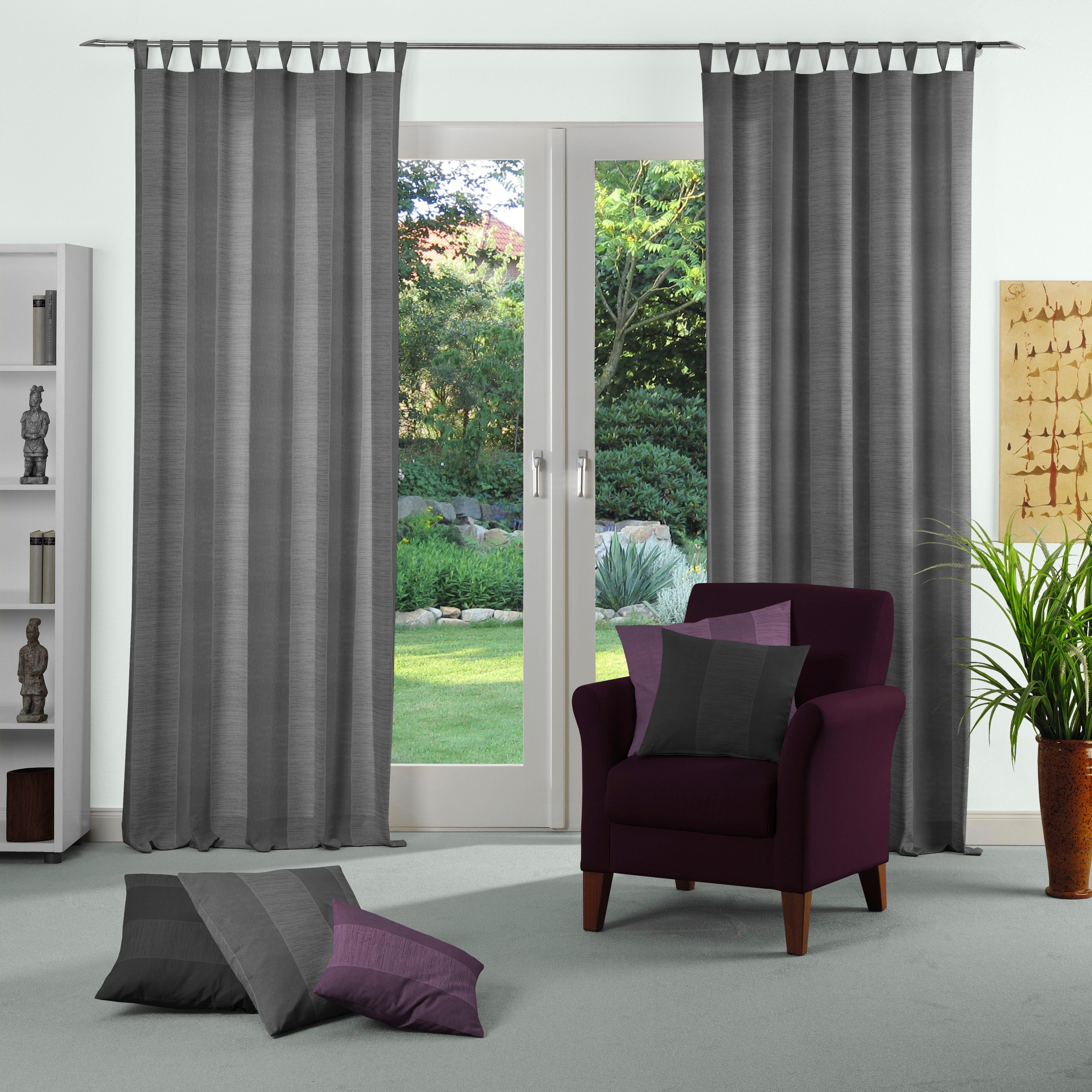 Wirth Vorhang Niederau (1 St), Schlaufen, blickdicht, Jacquard