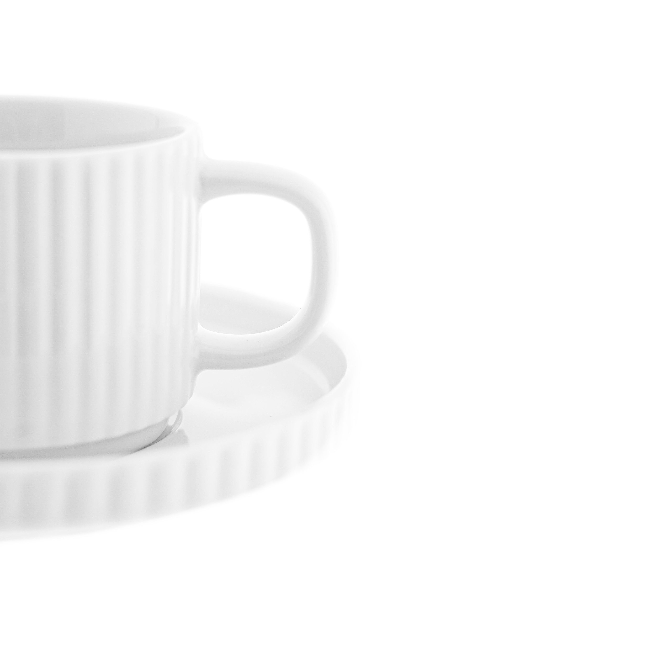 Almina Kaffeeservice Borneo Mokkatassen 100 ml - 12-teiliges Set in Weiß (12-tlg), 6 Personen, Porzellan, 12 Teile, für 6 Personen – Bild 4 von 5
