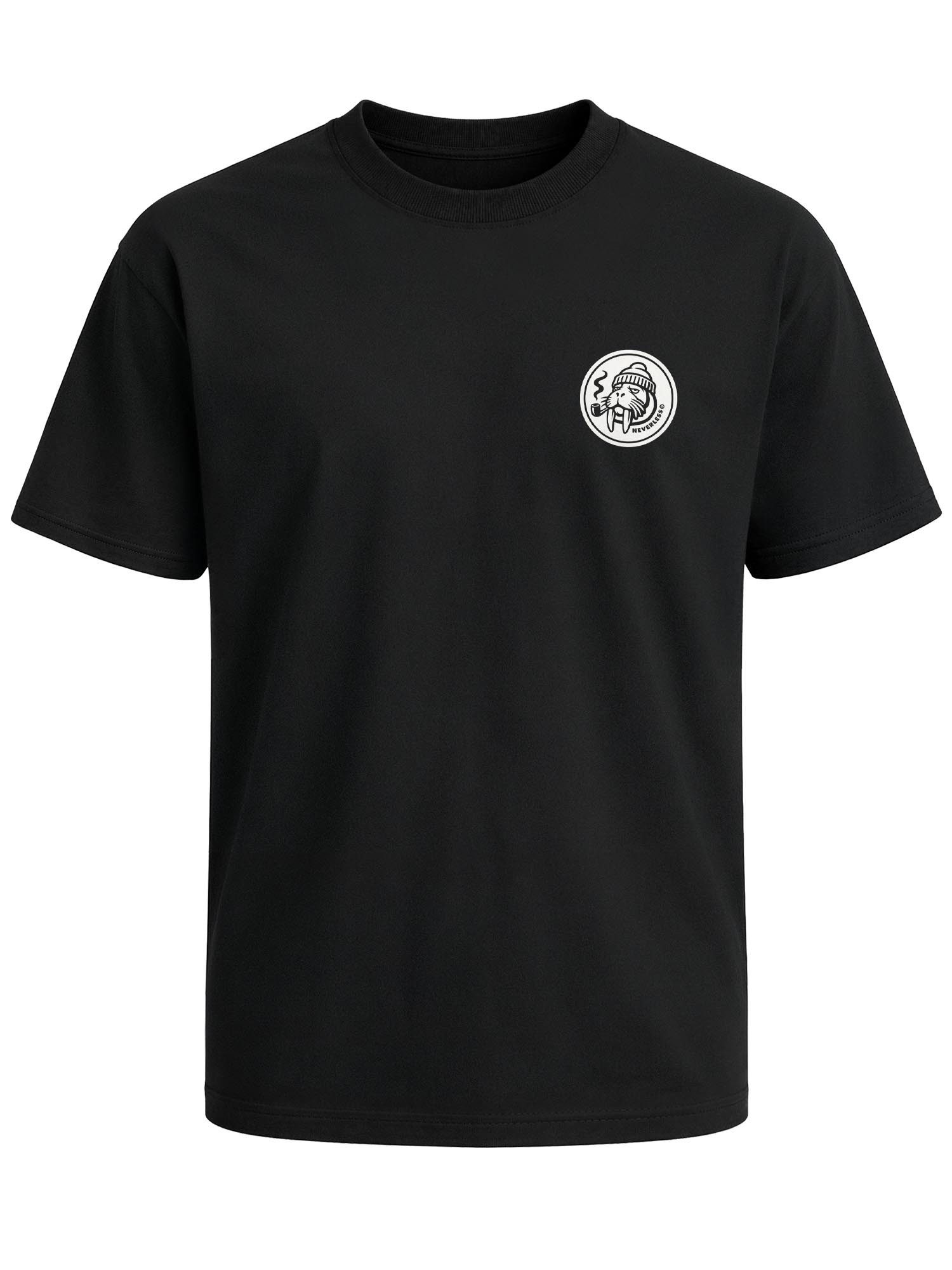 Neverless Oversize-Shirt Herren T-Shirt - Design Walross - Oversized Relaxed Fit Printshirt mit Print