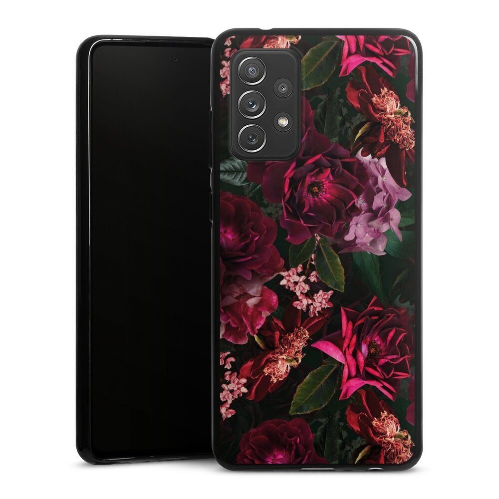 DeinDesign Handyhülle Rose Blumen Blüte Dark Red and Pink Flowers, Samsung Galaxy A72 Silikon Hülle Bumper Case Handy Schutzhülle